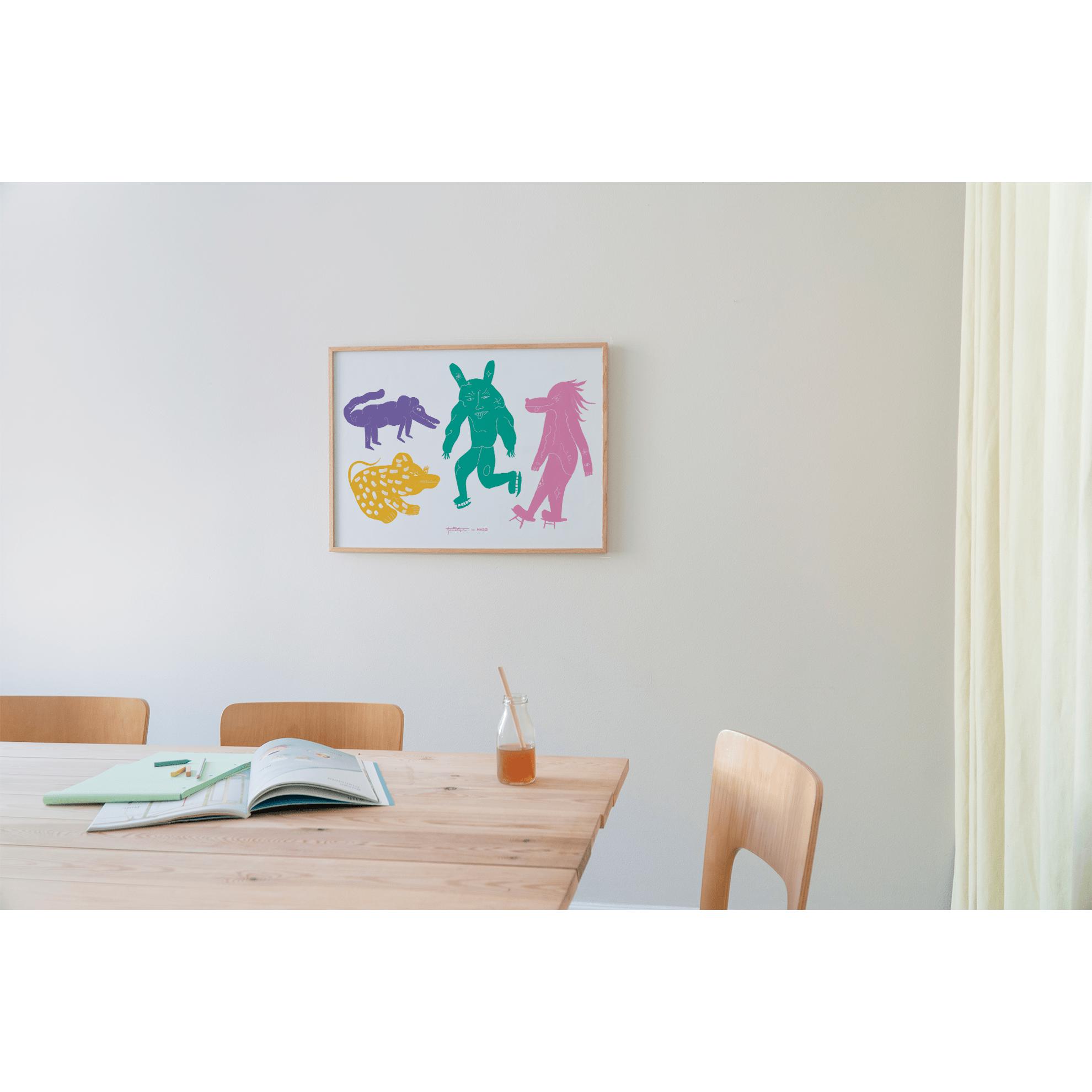 [product_category]-Paper Collective Four Creatures Poster 50x70 Cm, Multicoloured-Paper Collective-5713450012640-M4121-PAP-6