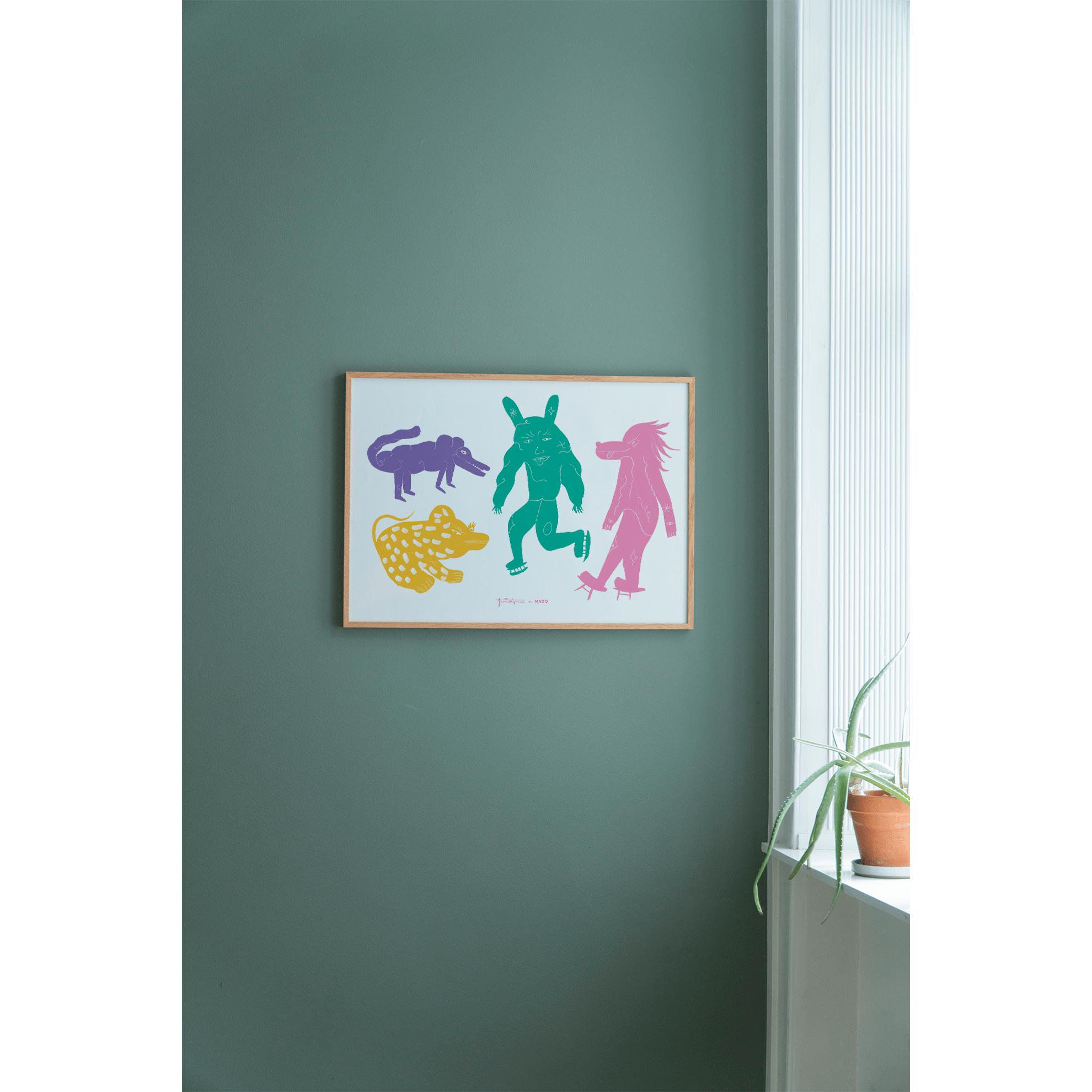 [product_category]-Paper Collective Four Creatures Poster 50x70 Cm, Multicoloured-Paper Collective-5713450012640-M4121-PAP-7