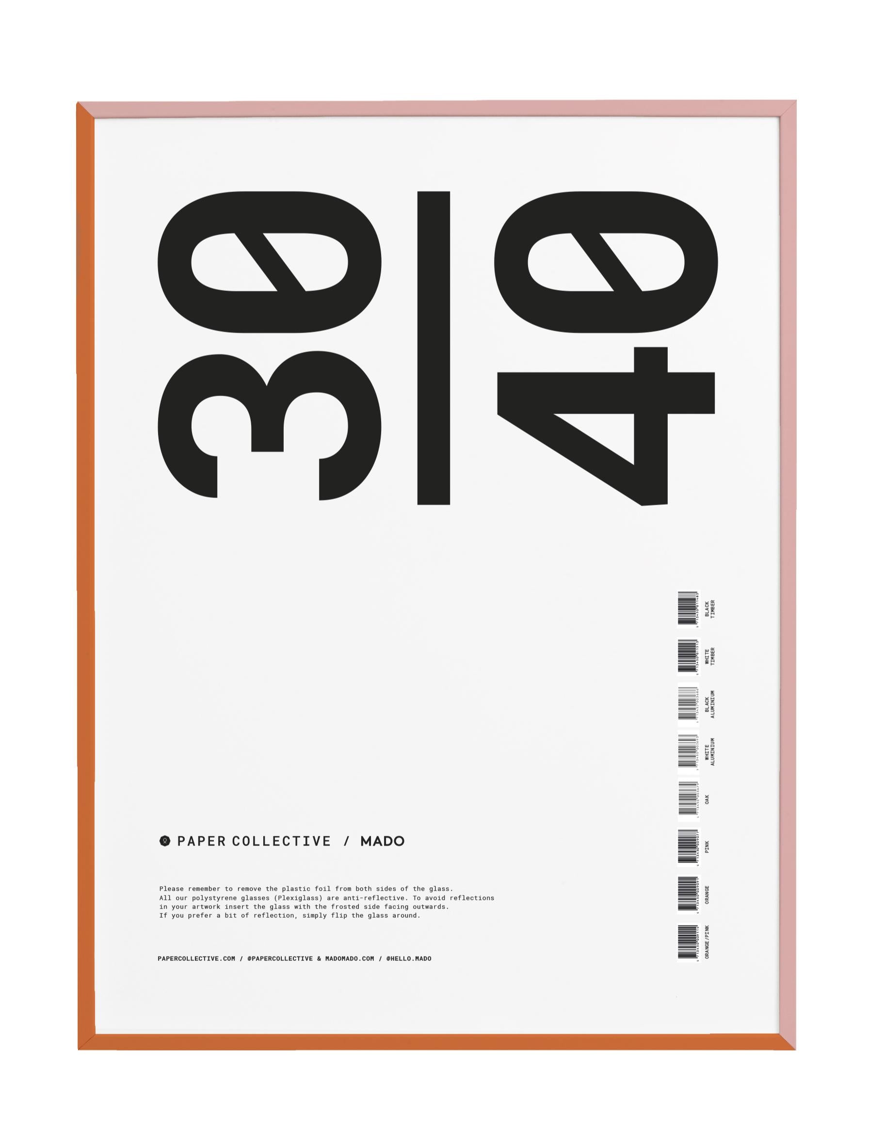 [product_category]-Paper Collective Frame Oak With Acrylic Glass 30x40 Cm, Pink/Orange-Paper Collective-5713450009114-M3170-PAP-1