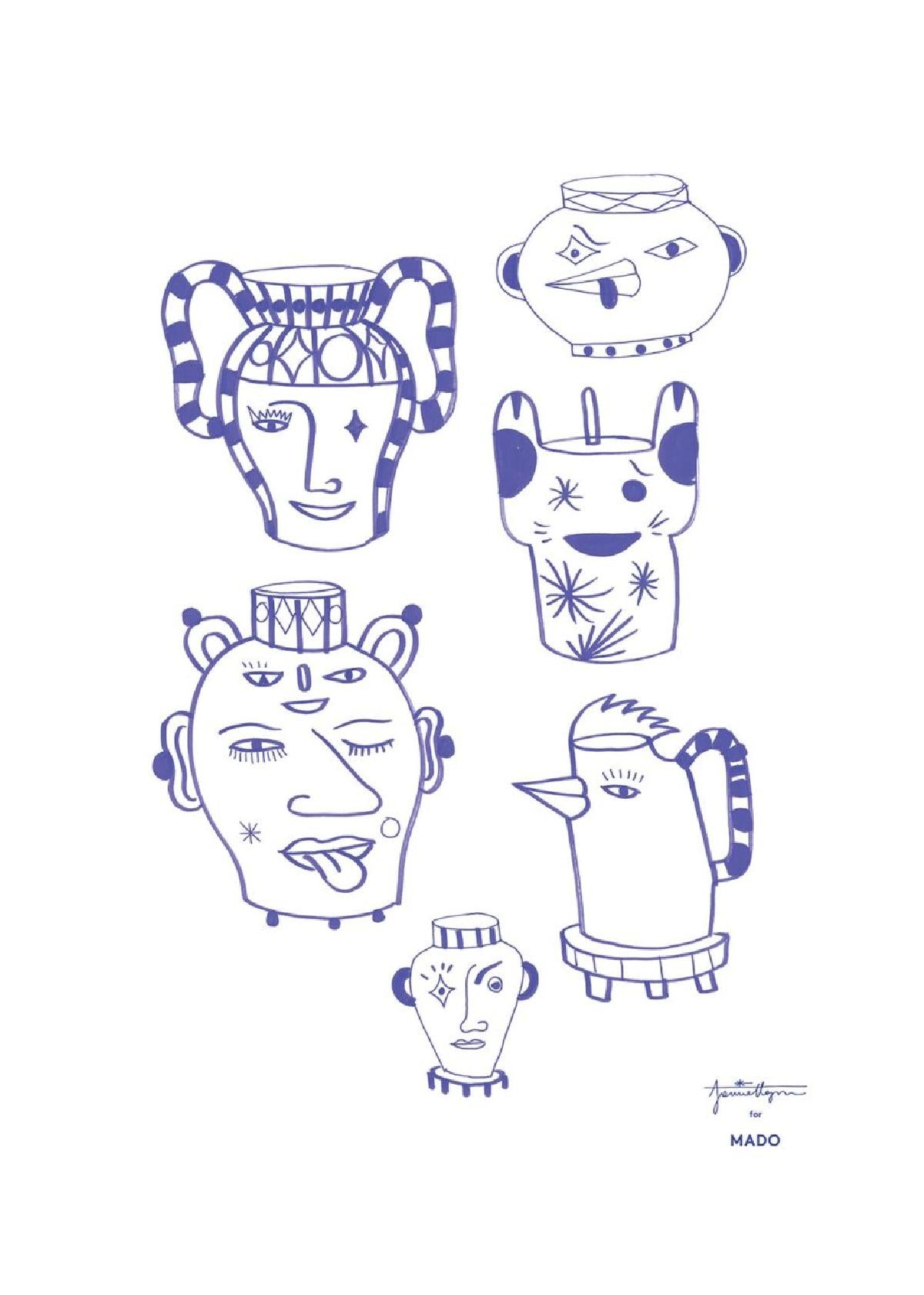 [product_category]-Paper Collective Pots & Vases Poster 50x70 Cm, Blue-Paper Collective-5713450012657-M4122-PAP-1