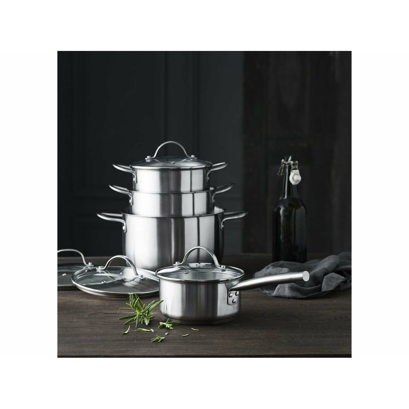 [product_category]-Pillivuyt Gourmet Loire Pot Set With Glass Lid 8 Pcs-Pillivuyt Gourmet-3108837126522-20236-PIL-2