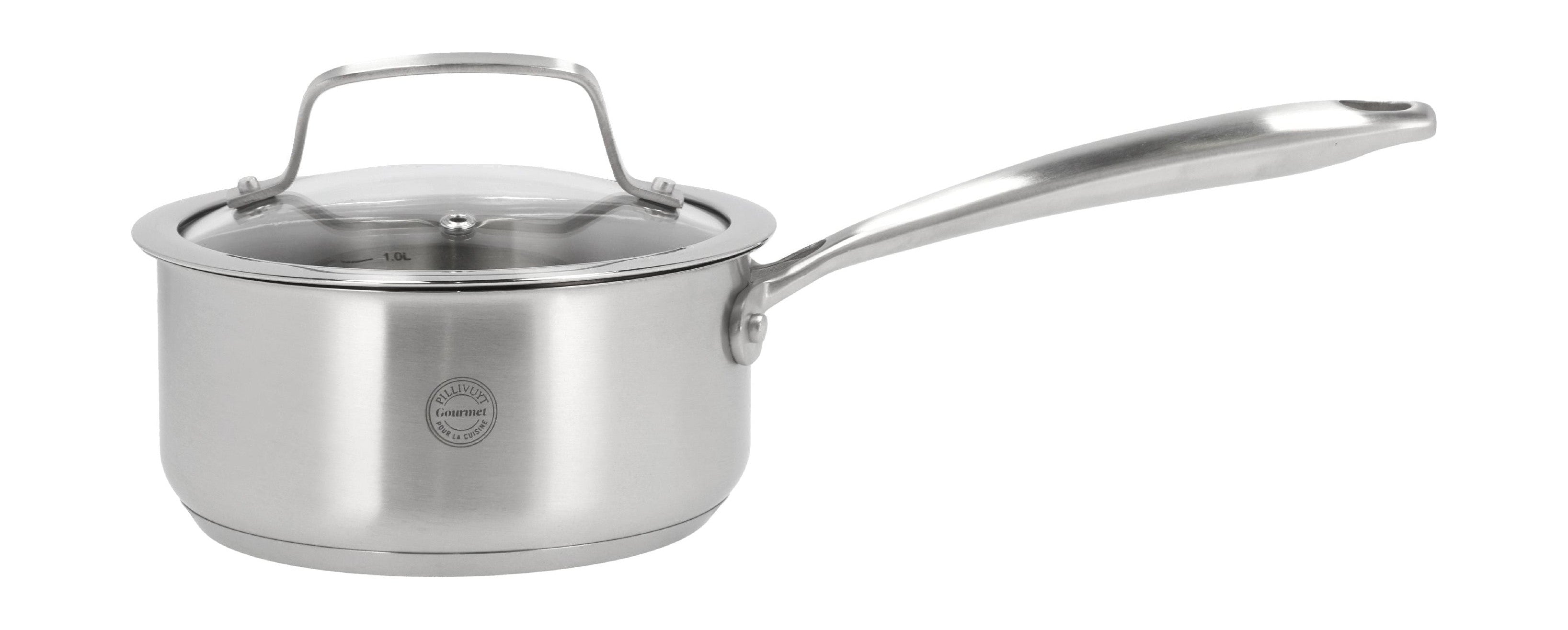 [product_category]-Pillivuyt Gourmet Roya Saucepan With Glass Lid ø16 Cm 1.5 Liter Steel-Pillivuyt Gourmet-5722000306290-30629-PIL-1