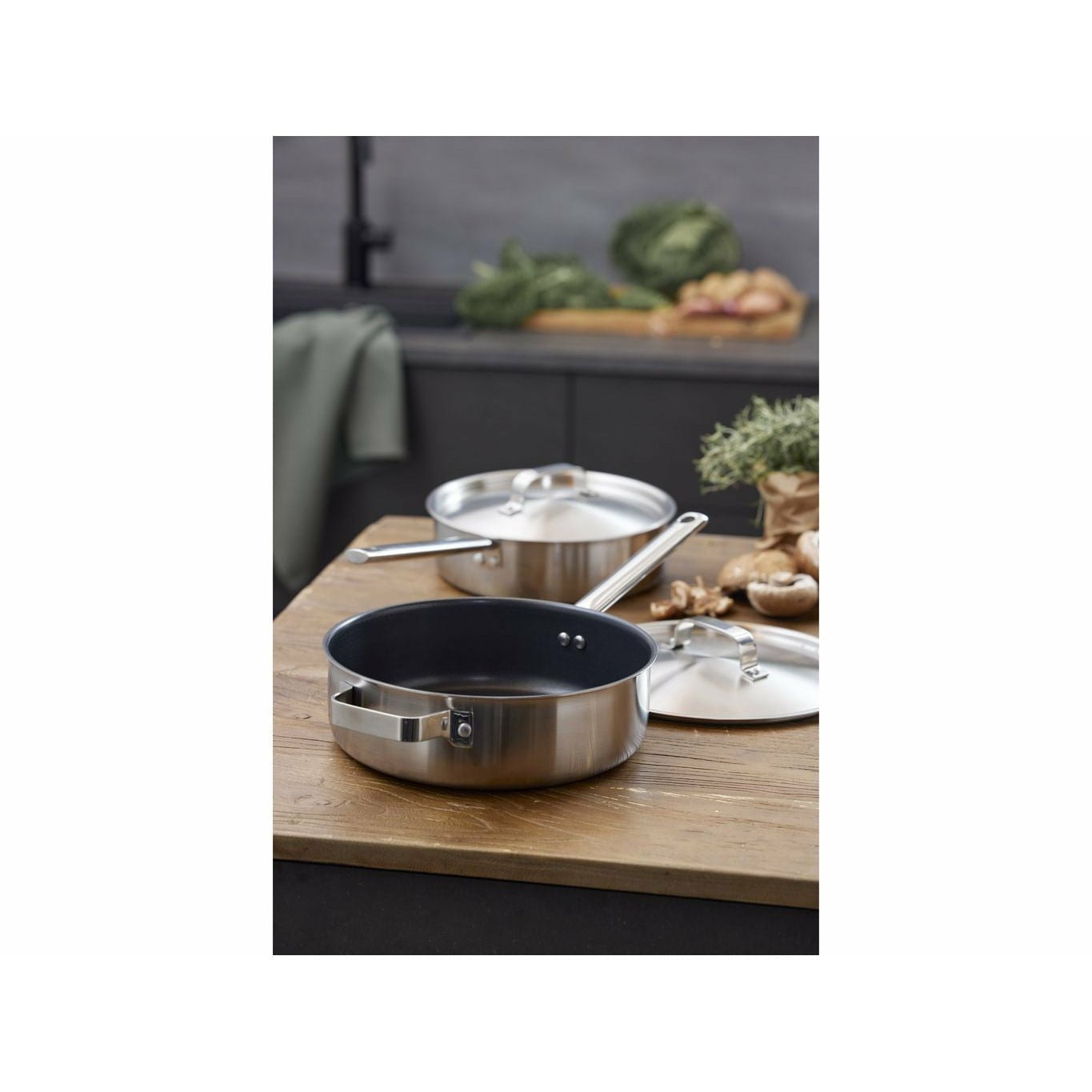 [product_category]-Pillivuyt Gourmet Somme Frying Pan With Lid Stainless Steel/Non Stick ø 24 Cm, Steel-Pillivuyt Gourmet-5722000245056-24505-PIL-2