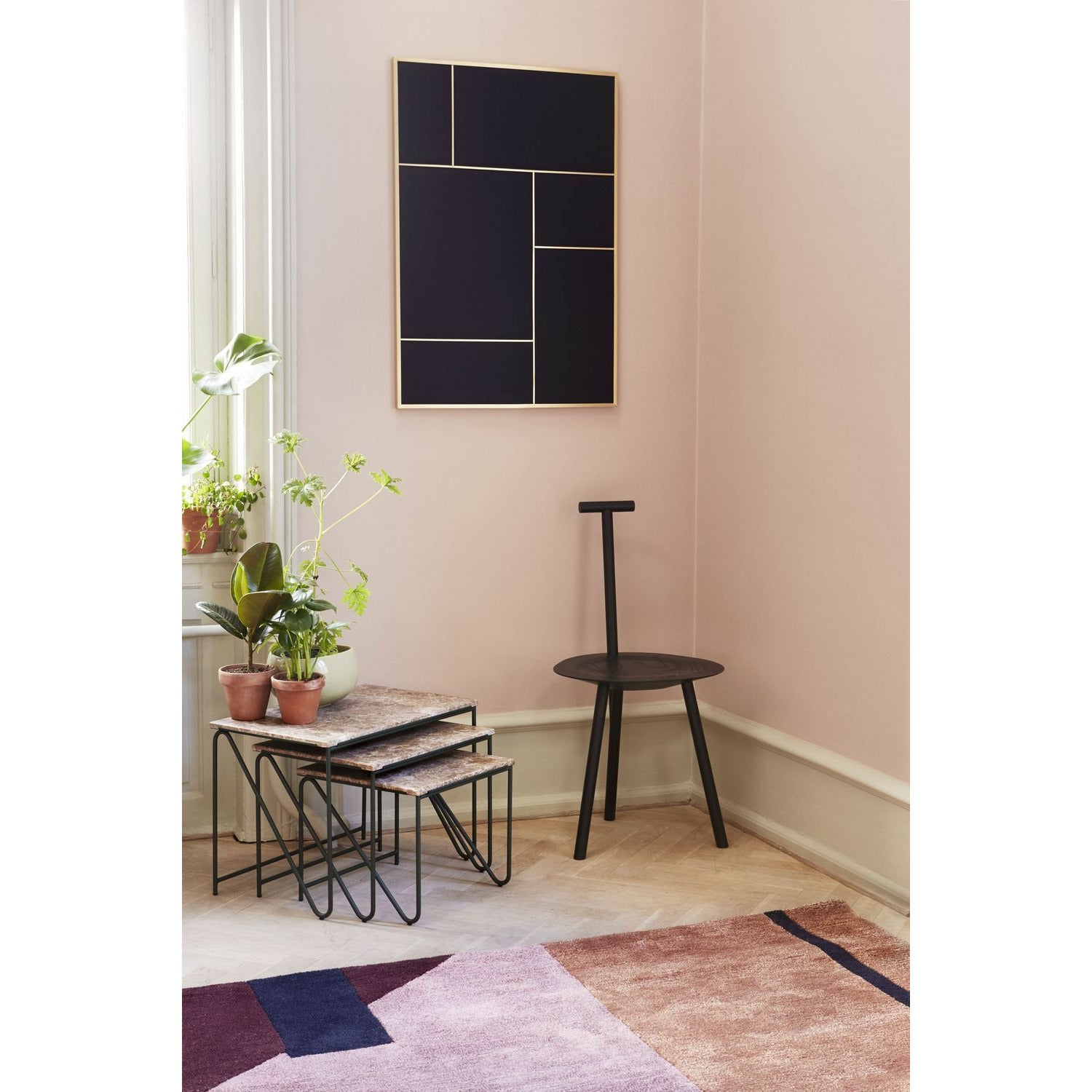 [product_category]-Please Wait To Be Seated Triyptych Table Steel And Marble, Brown-Please Wait To Be Seated-5713583001085-1007010-PLE-11