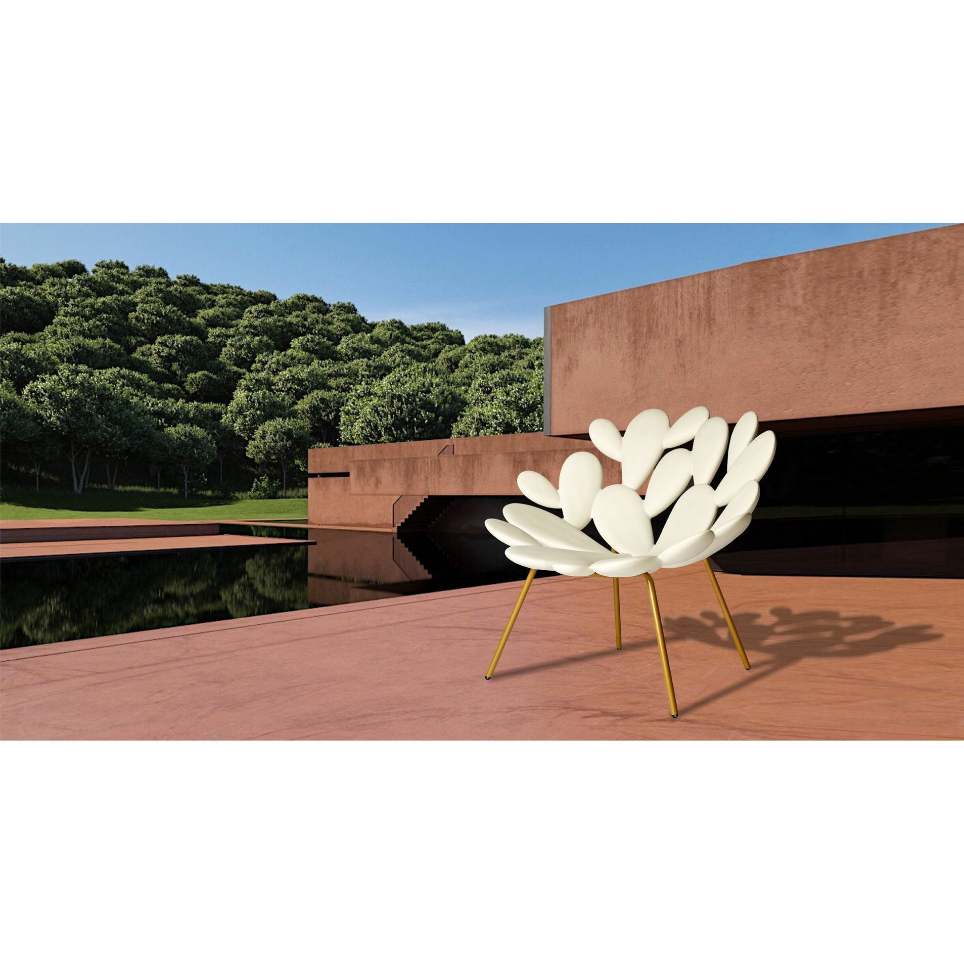[product_category]-Qeeboo Filicudi Armchair By Marcantonio, White/Brass-Qeeboo-8052049054348-17001WH-BR-QEE-8