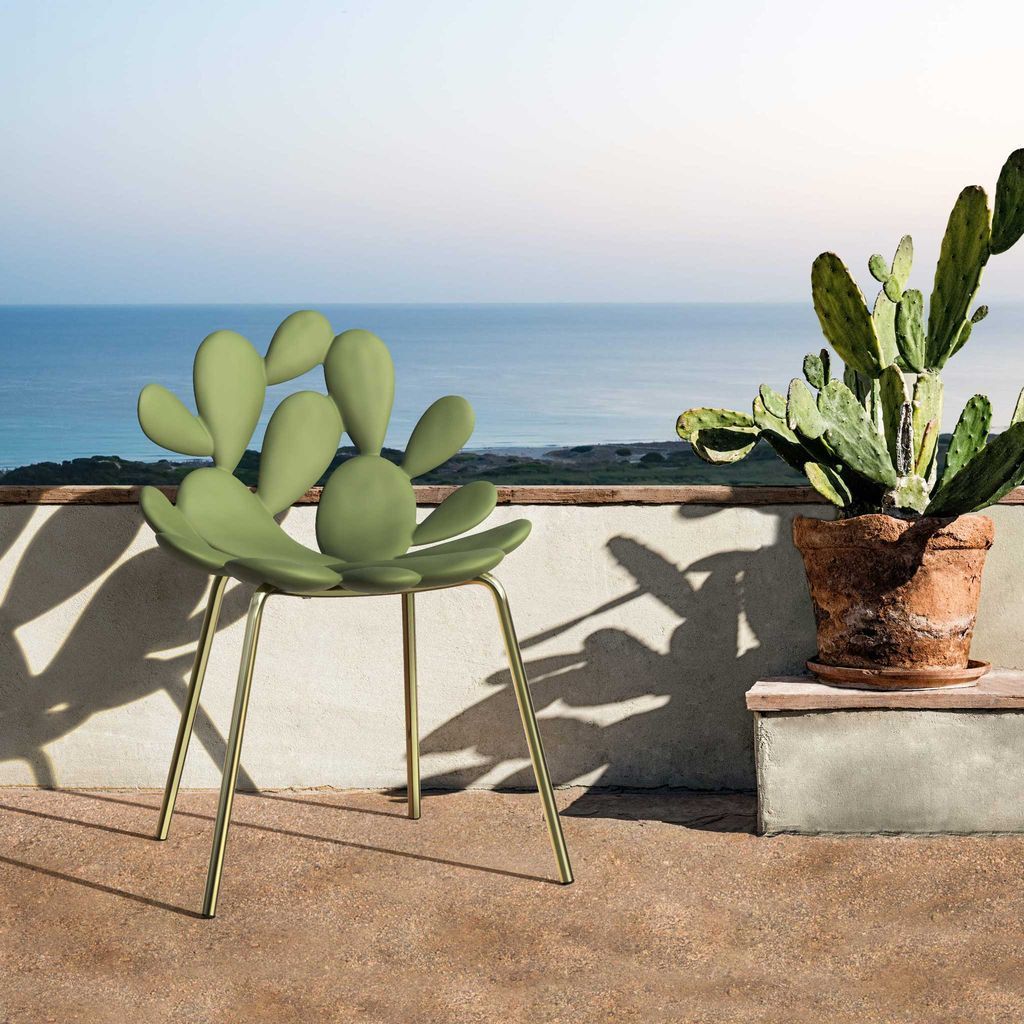 [product_category]-Qeeboo Filicudi Chair Filicudi Armchair By Marcantonio Set Of 2, Balm Green/Brass-Qeeboo-8052049055604-17002BG-BR-QEE-5