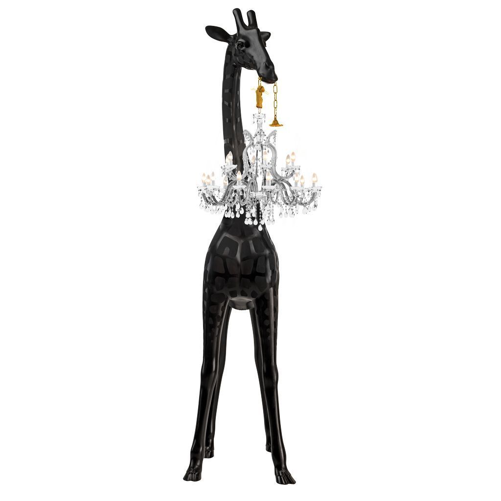 [product_category]-Qeeboo Giraffe In Love Indoor Floor Lamp H 4m, Black-Qeeboo-8052049054966-19002BL-QEE-2