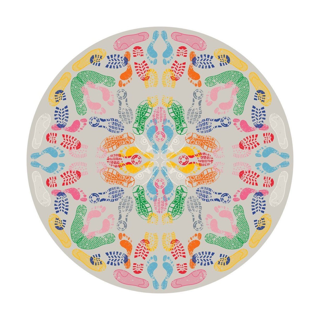 [product_category]-Qeeboo Let's Dance Human Traces Rug ø 200 Cm, Multicoloured Light-Qeeboo-8052049057240-42005RD-LT-QEE-1