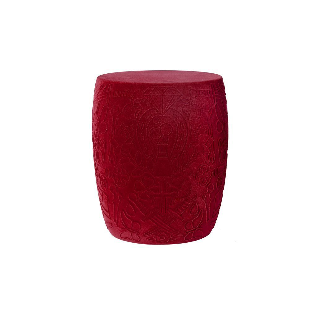 [product_category]-Qeeboo Mexico Chair/Side Table Velvet Finish, Red-Qeeboo-8052049054607-70002RE-FL-QEE-6