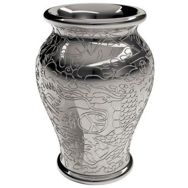 [product_category]-Qeeboo Ming Planter/Champagne Cooler Metal Finish By Studio Job, Silver-Qeeboo-8052049052856-71001SI-QEE-1