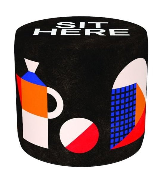 [product_category]-Qeeboo Oggian Pouf Sit Here, Black, S-Qeeboo-8052049058599-46003SB-QEE-1