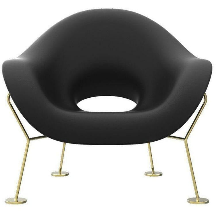 [product_category]-Qeeboo Pupa Armchair Brass Frame Indoor, Black-Qeeboo-8052049050517-60001BL-BR-QEE-1
