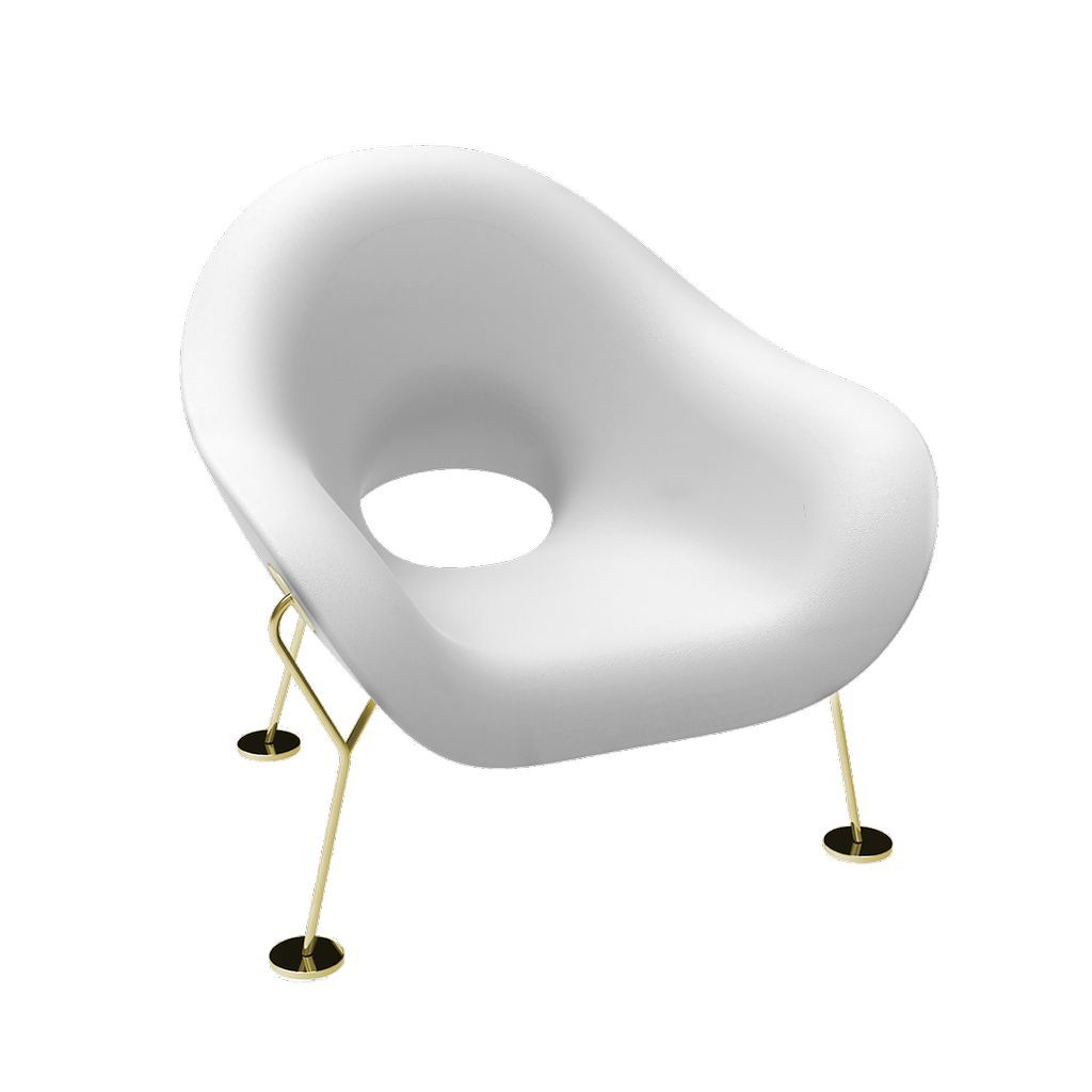[product_category]-Qeeboo Pupa Armchair Brass Frame Indoor, White-Qeeboo-8052049050531-60001WH-BR-QEE-2