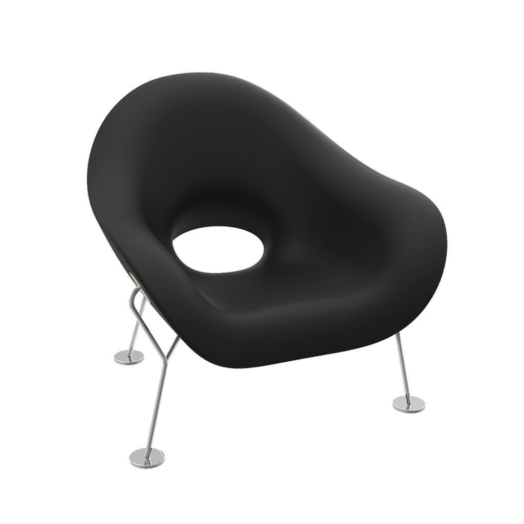 [product_category]-Qeeboo Pupa Armchair Chrome Frame Indoor, Black-Qeeboo-8052049050500-60001BL-CR-QEE-2