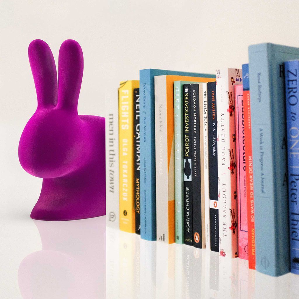[product_category]-Qeeboo Rabbit Velvet Bookend Xs, Red-Qeeboo-8052049053808-90007RE-FL-QEE-3