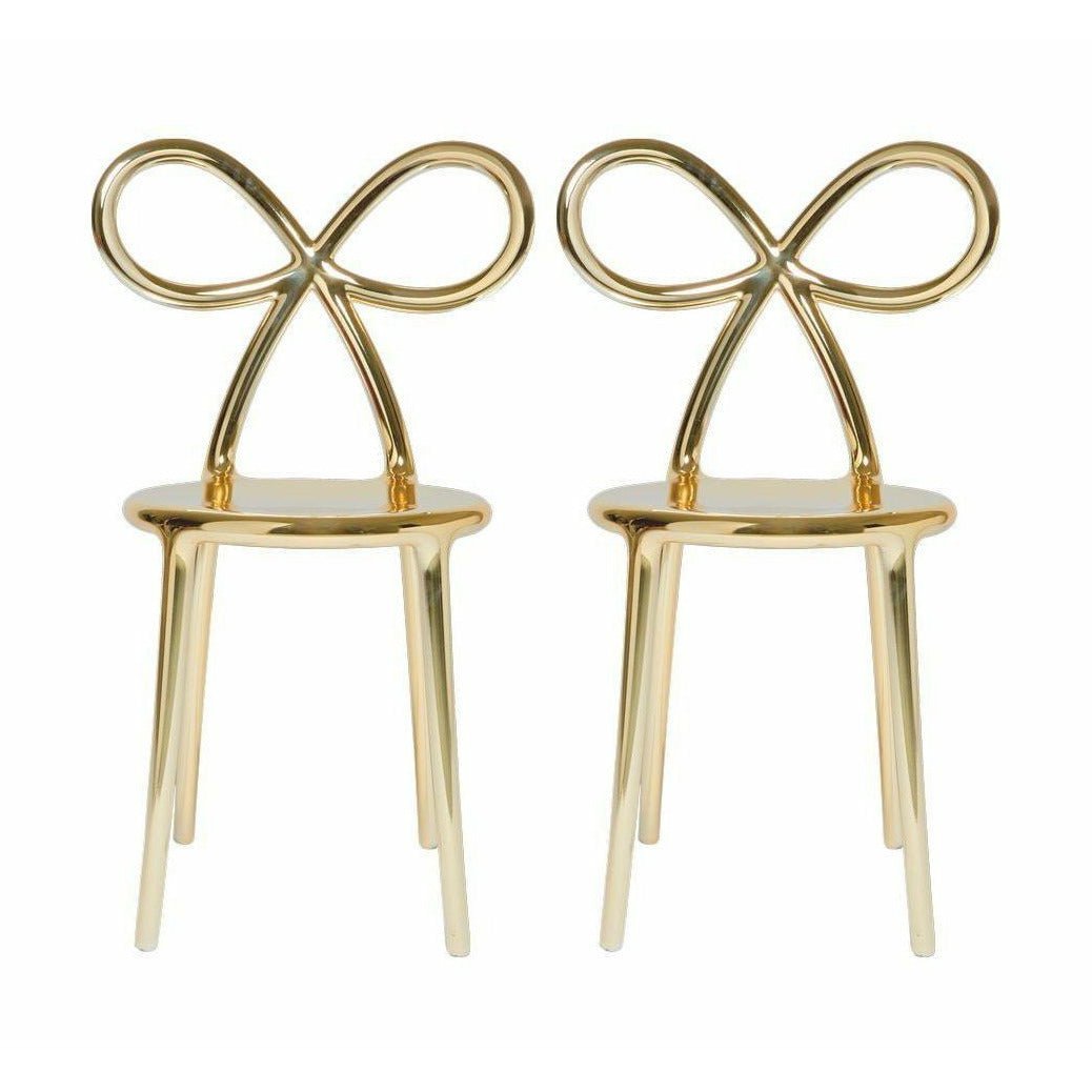 [product_category]-Qeeboo Ribbon Chair Metal Finish By Nika Zupanc Set Of 2, Gold-Qeeboo-8052049051705-80002GO-QEE-1