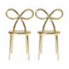 Qeeboo Ribbon Chair Metal Finish By Nika Zupanc Set Of 2, Gold