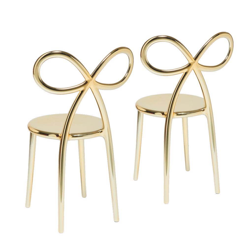 [product_category]-Qeeboo Ribbon Chair Metal Finish By Nika Zupanc Set Of 2, Gold-Qeeboo-8052049051705-80002GO-QEE-3