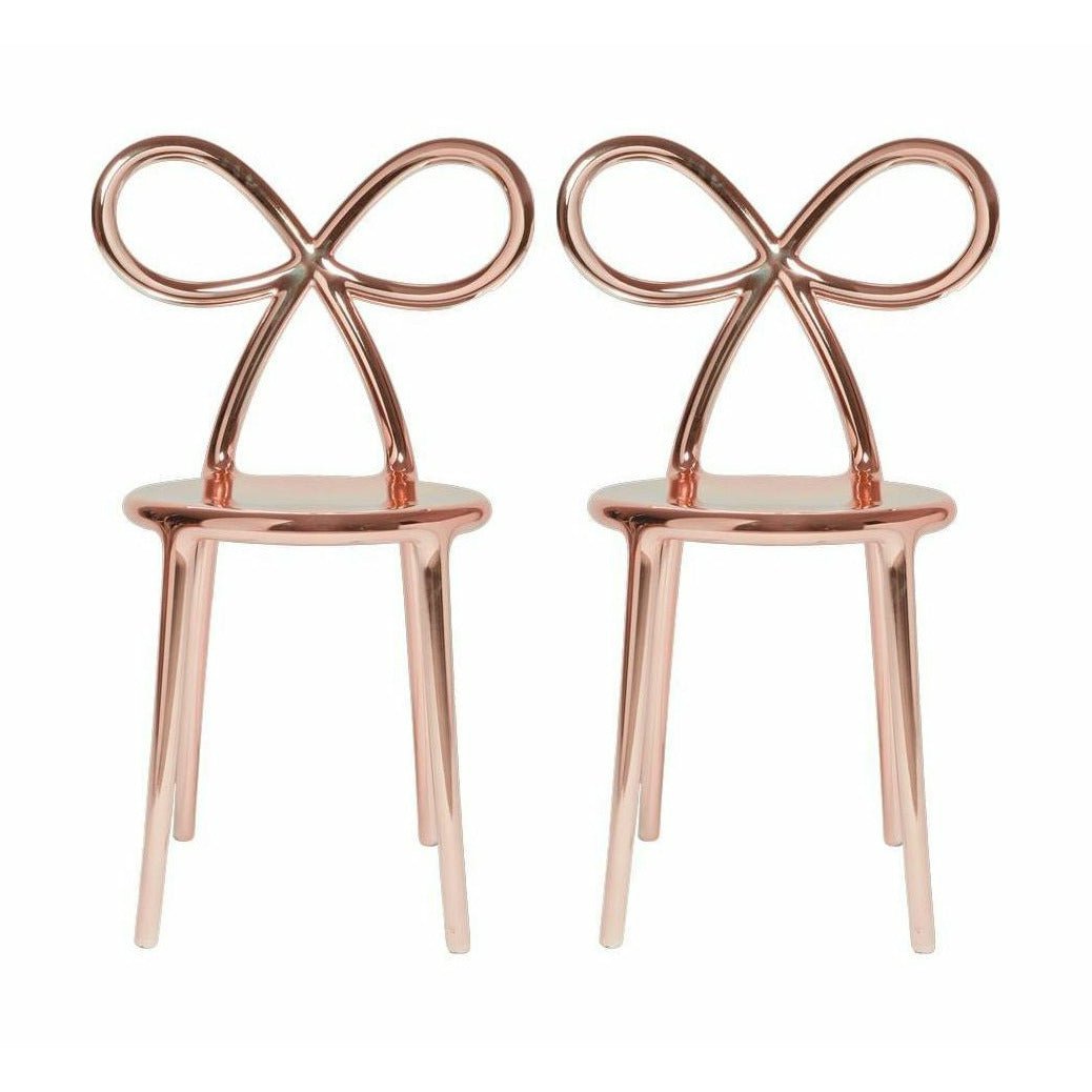 [product_category]-Qeeboo Ribbon Chair Metal Finish By Nika Zupanc Set Of 2, Pink Gold-Qeeboo-8052049051729-80002PG-QEE-1