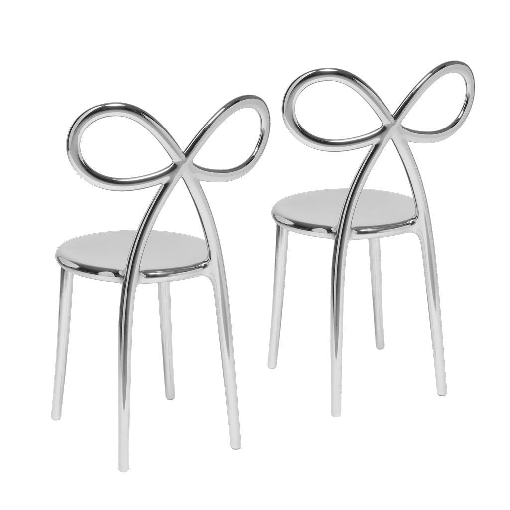 [product_category]-Qeeboo Ribbon Chair Metal Finish By Nika Zupanc Set Of 2, Silver-Qeeboo-8052049051743-80002SI-QEE-3