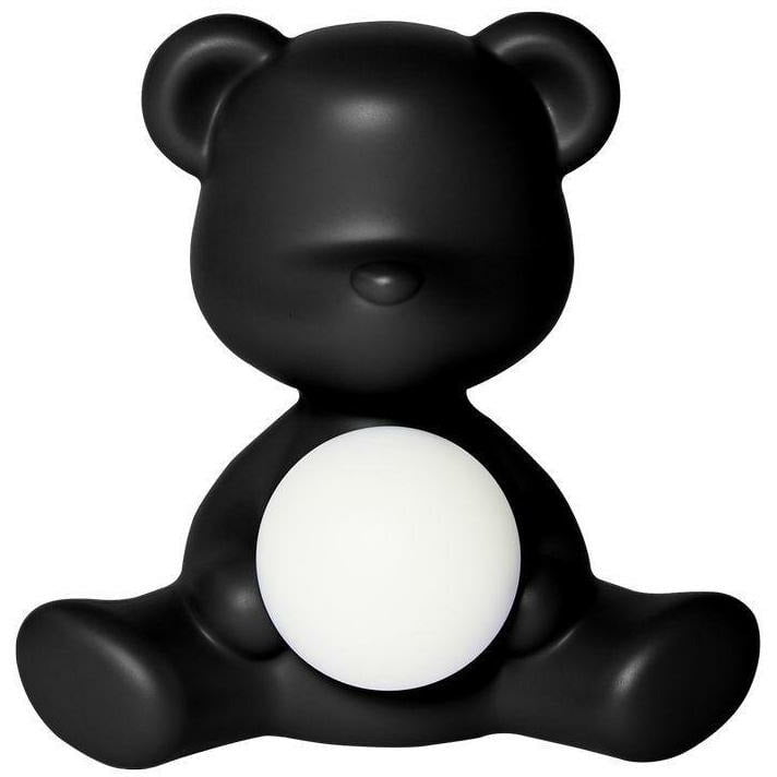 [product_category]-Qeeboo Teddy Girl Led Rechargeable Table Lamp, Black-Qeeboo-8052049054058-25001BL-QEE-1