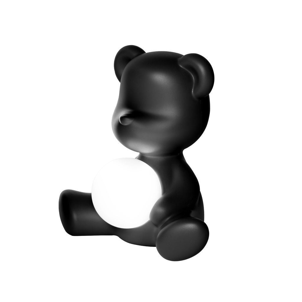 [product_category]-Qeeboo Teddy Girl Led Rechargeable Table Lamp, Black-Qeeboo-8052049054058-25001BL-QEE-3