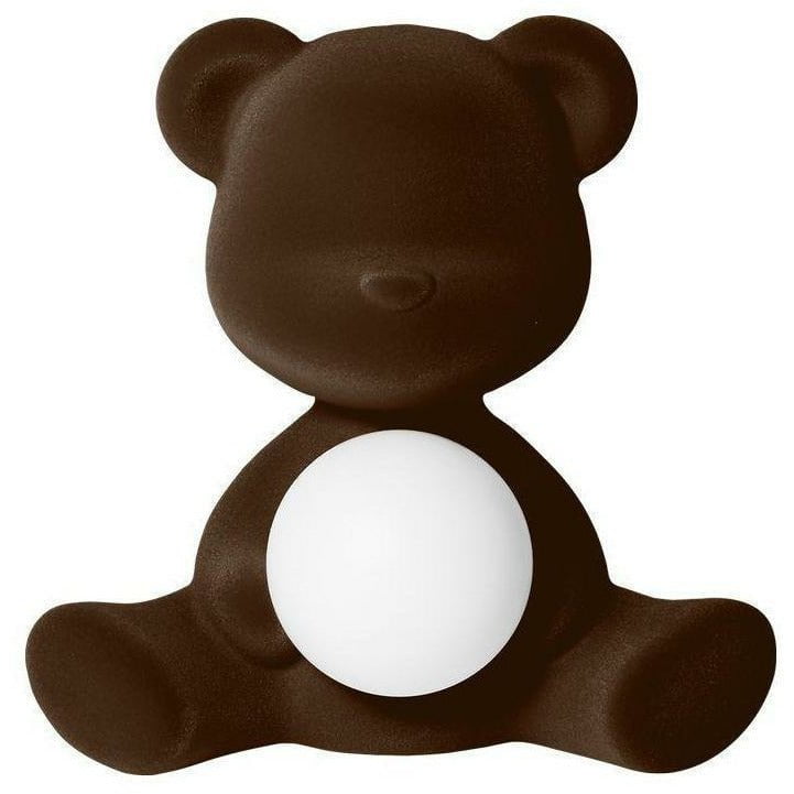 [product_category]-Qeeboo Teddy Girl Led Rechargeable Table Lamp Velvet Finish, Dark Brown-Qeeboo-8052049054782-25002DB-FL-QEE-1