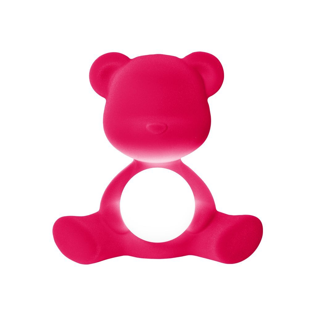 [product_category]-Qeeboo Teddy Girl Led Rechargeable Table Lamp Velvet Finish, Fuxia-Qeeboo-8052049054638-25002FX-FL-QEE-2
