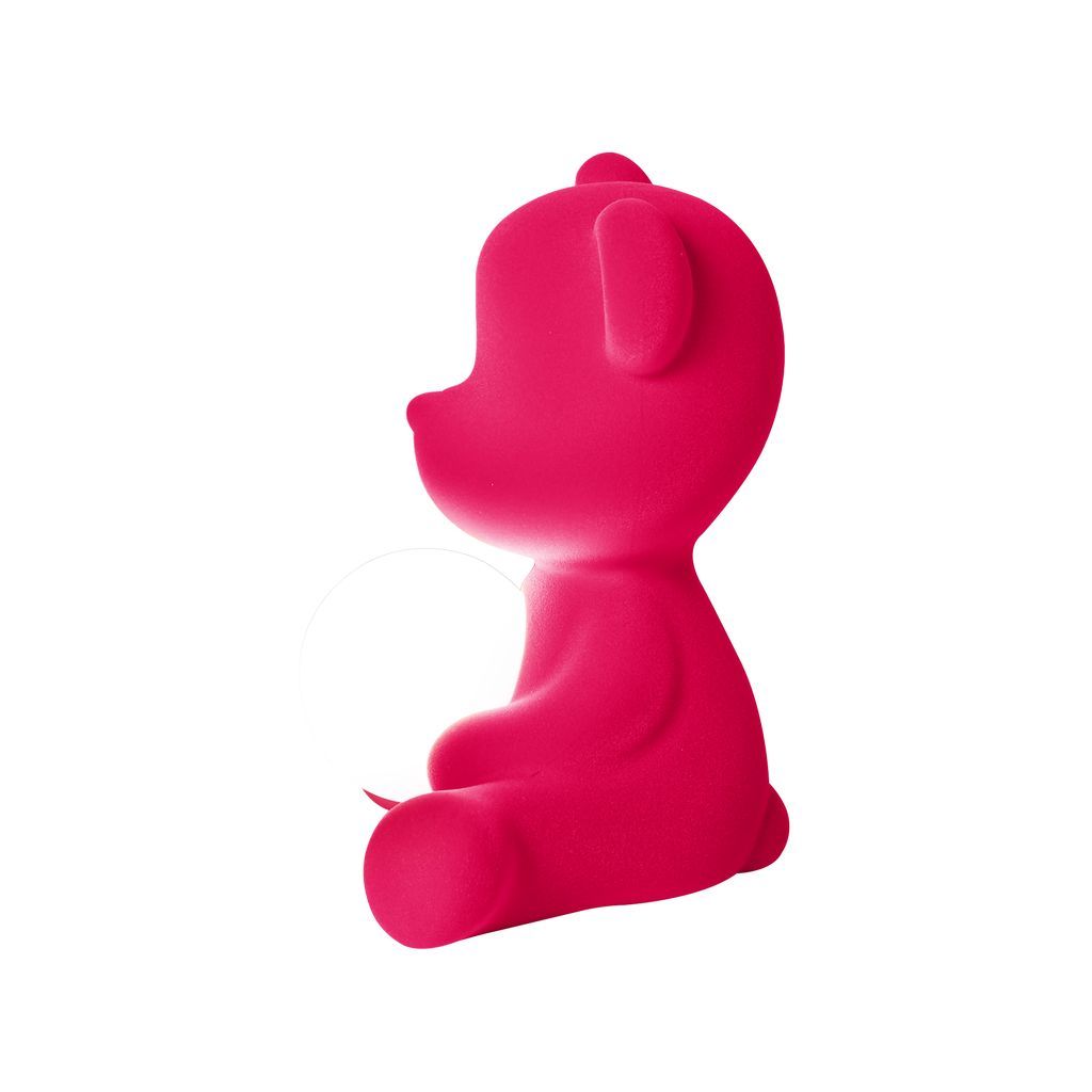 [product_category]-Qeeboo Teddy Girl Led Rechargeable Table Lamp Velvet Finish, Fuxia-Qeeboo-8052049054638-25002FX-FL-QEE-4