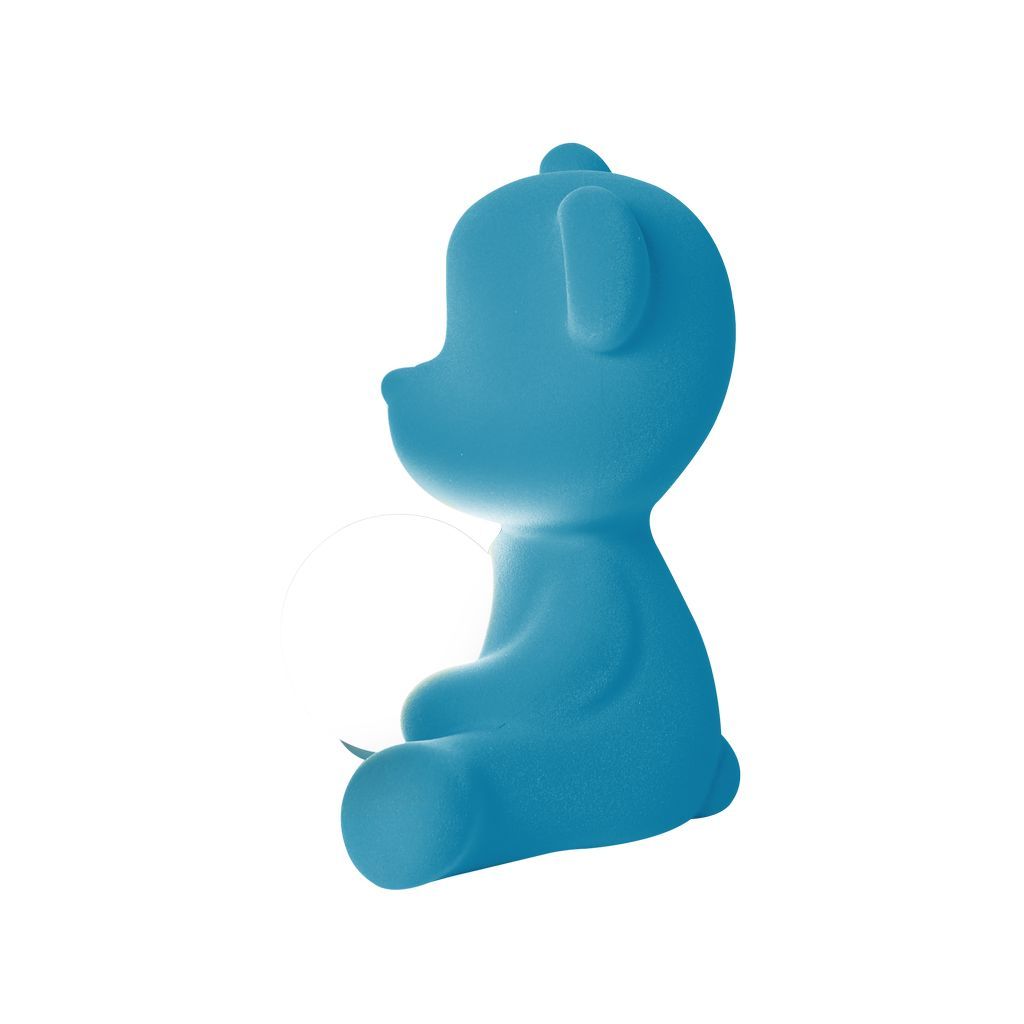 [product_category]-Qeeboo Teddy Girl Led Rechargeable Table Lamp Velvet Finish, Light Blue-Qeeboo-8052049054645-25002LB-FL-QEE-4