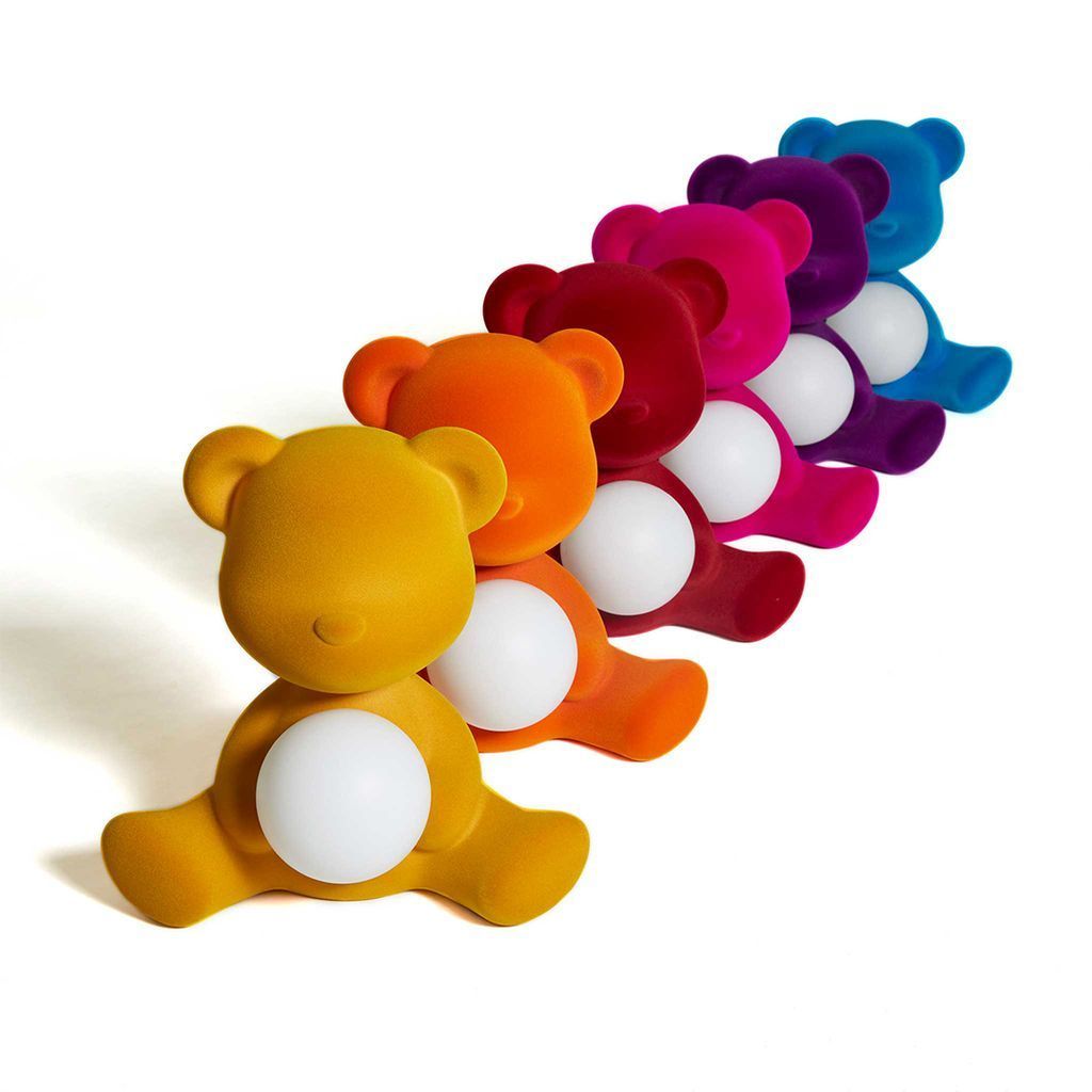 [product_category]-Qeeboo Teddy Girl Led Rechargeable Table Lamp Velvet Finish, Orange-Qeeboo-8052049054652-25002OR-FL-QEE-6