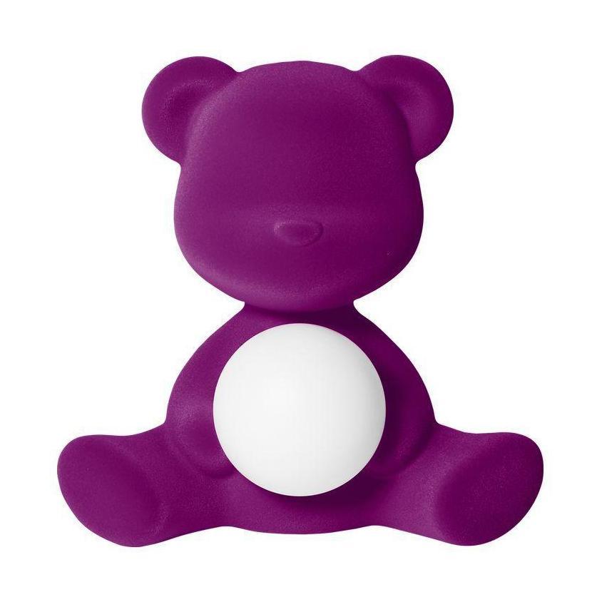[product_category]-Qeeboo Teddy Girl Led Rechargeable Table Lamp Velvet Finish, Purple-Qeeboo-8052049054676-25002VI-FL-QEE-1
