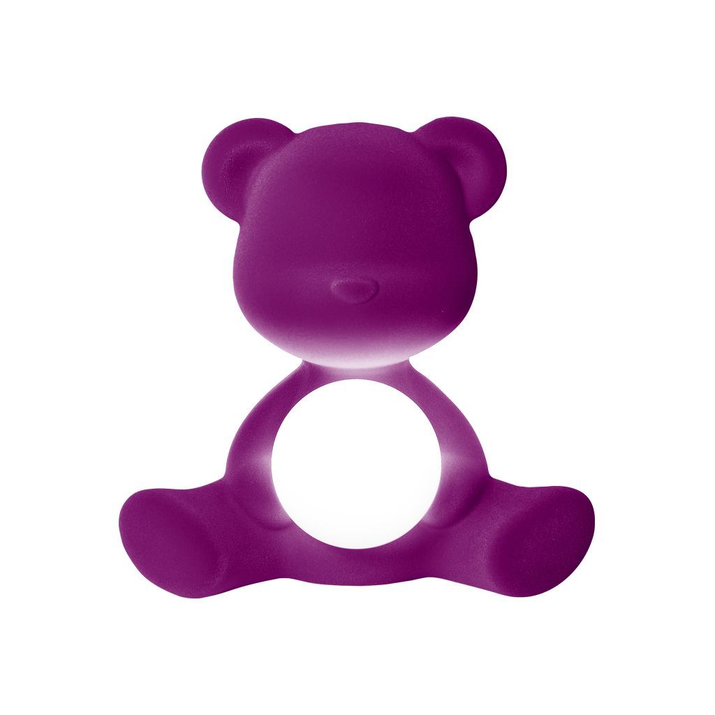 [product_category]-Qeeboo Teddy Girl Led Rechargeable Table Lamp Velvet Finish, Purple-Qeeboo-8052049054676-25002VI-FL-QEE-2