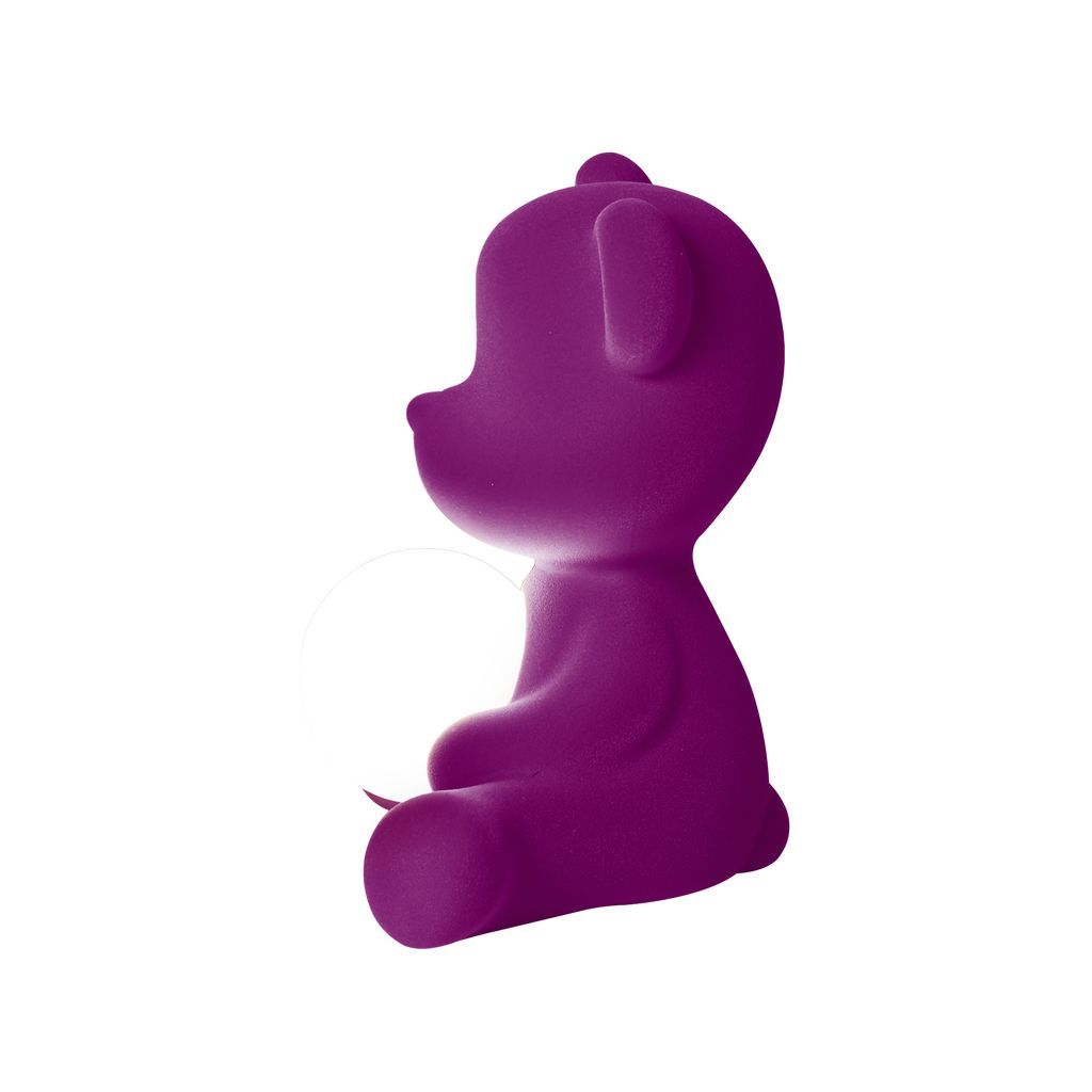 [product_category]-Qeeboo Teddy Girl Led Rechargeable Table Lamp Velvet Finish, Purple-Qeeboo-8052049054676-25002VI-FL-QEE-4