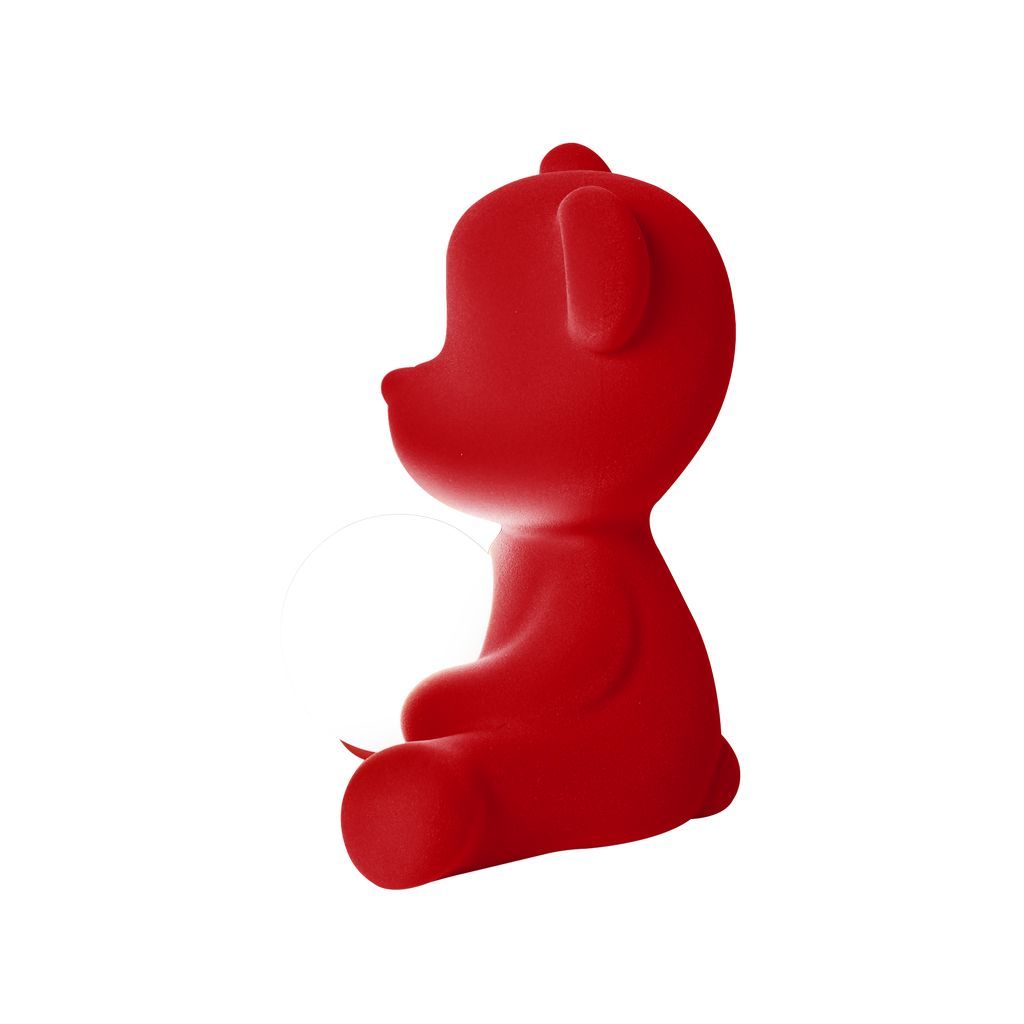 [product_category]-Qeeboo Teddy Girl Led Rechargeable Table Lamp Velvet Finish, Red-Qeeboo-8052049054669-25002RE-FL-QEE-4