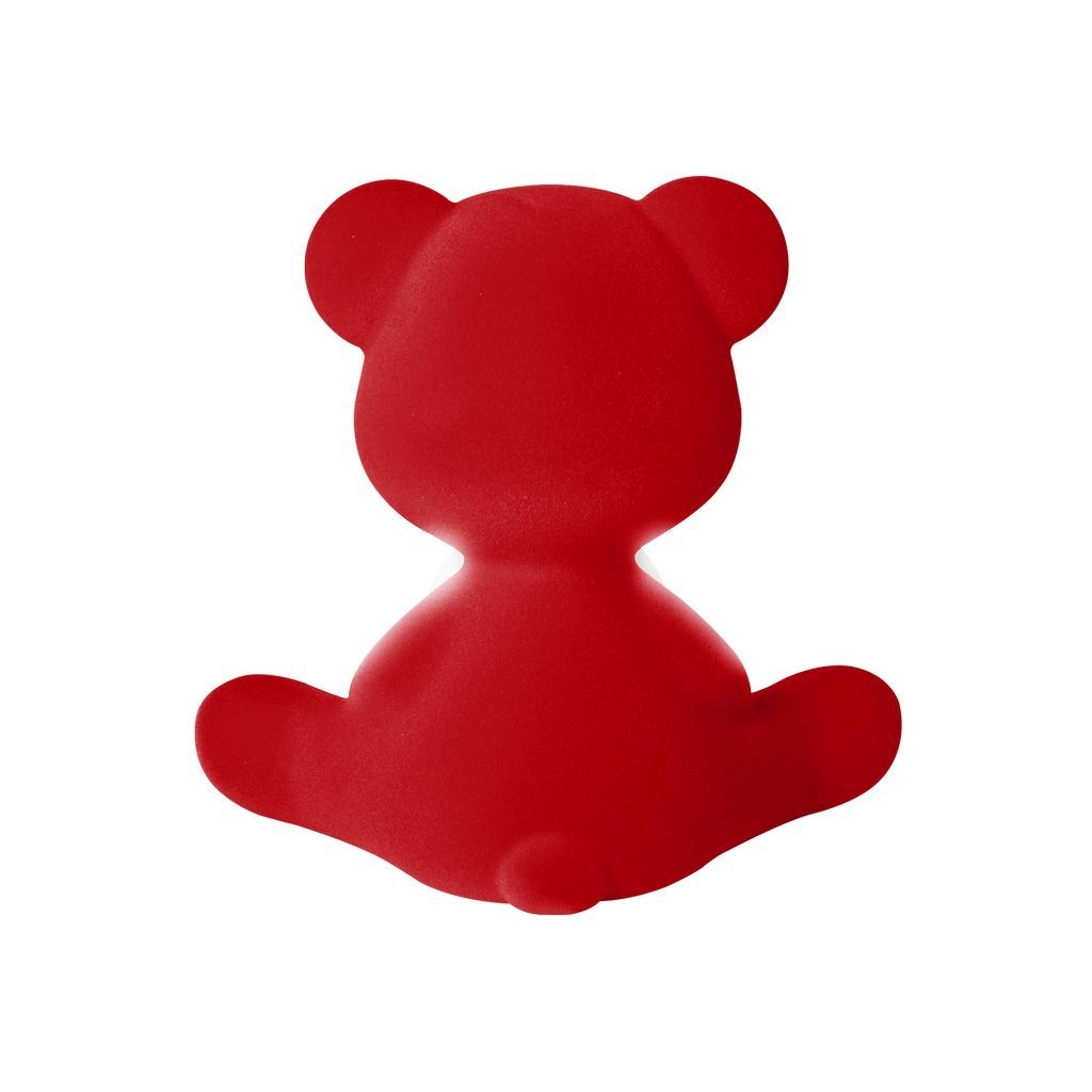 [product_category]-Qeeboo Teddy Girl Led Rechargeable Table Lamp Velvet Finish, Red-Qeeboo-8052049054669-25002RE-FL-QEE-5