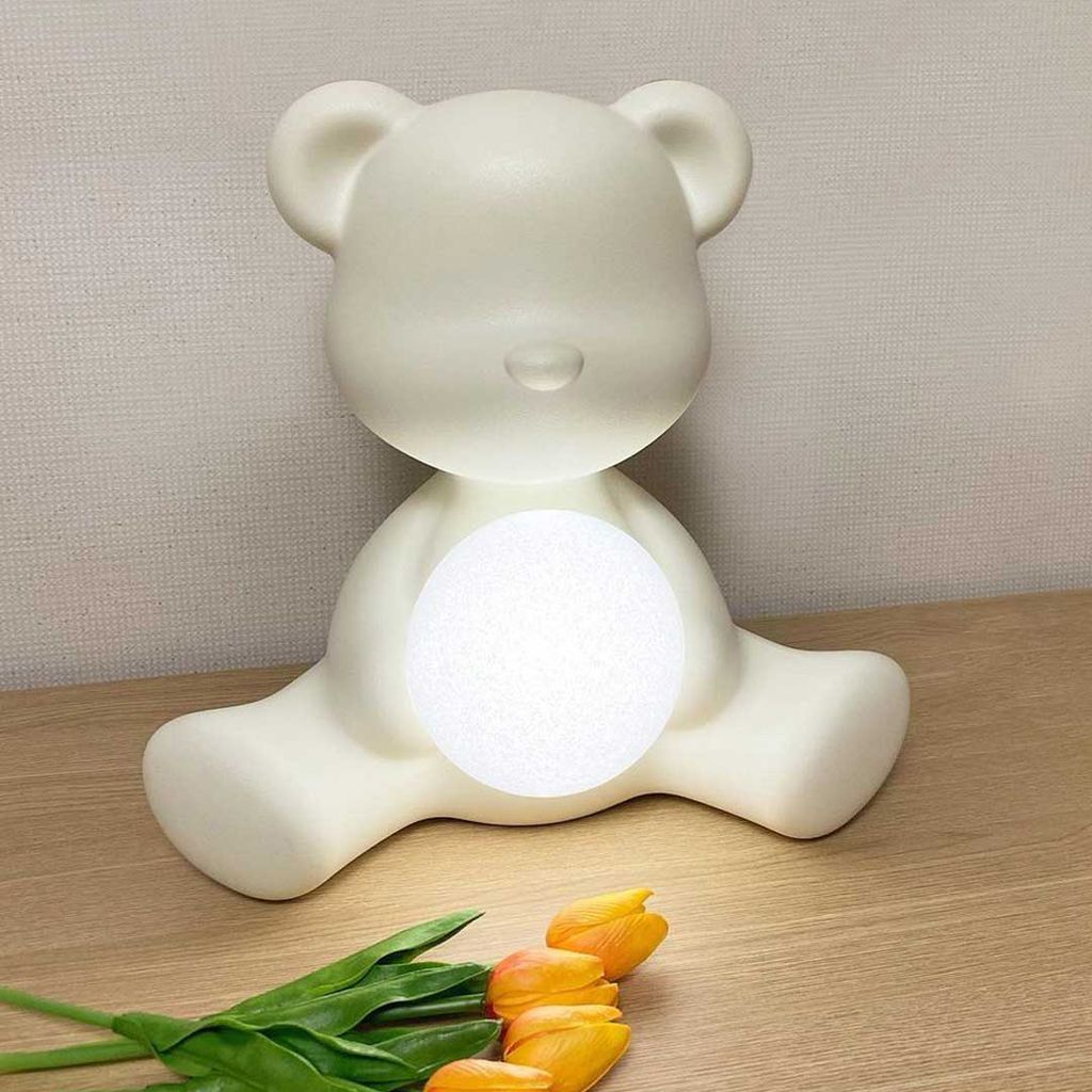 [product_category]-Qeeboo Teddy Girl Led Rechargeable Table Lamp, White-Qeeboo-8052049054065-25001WH-QEE-10