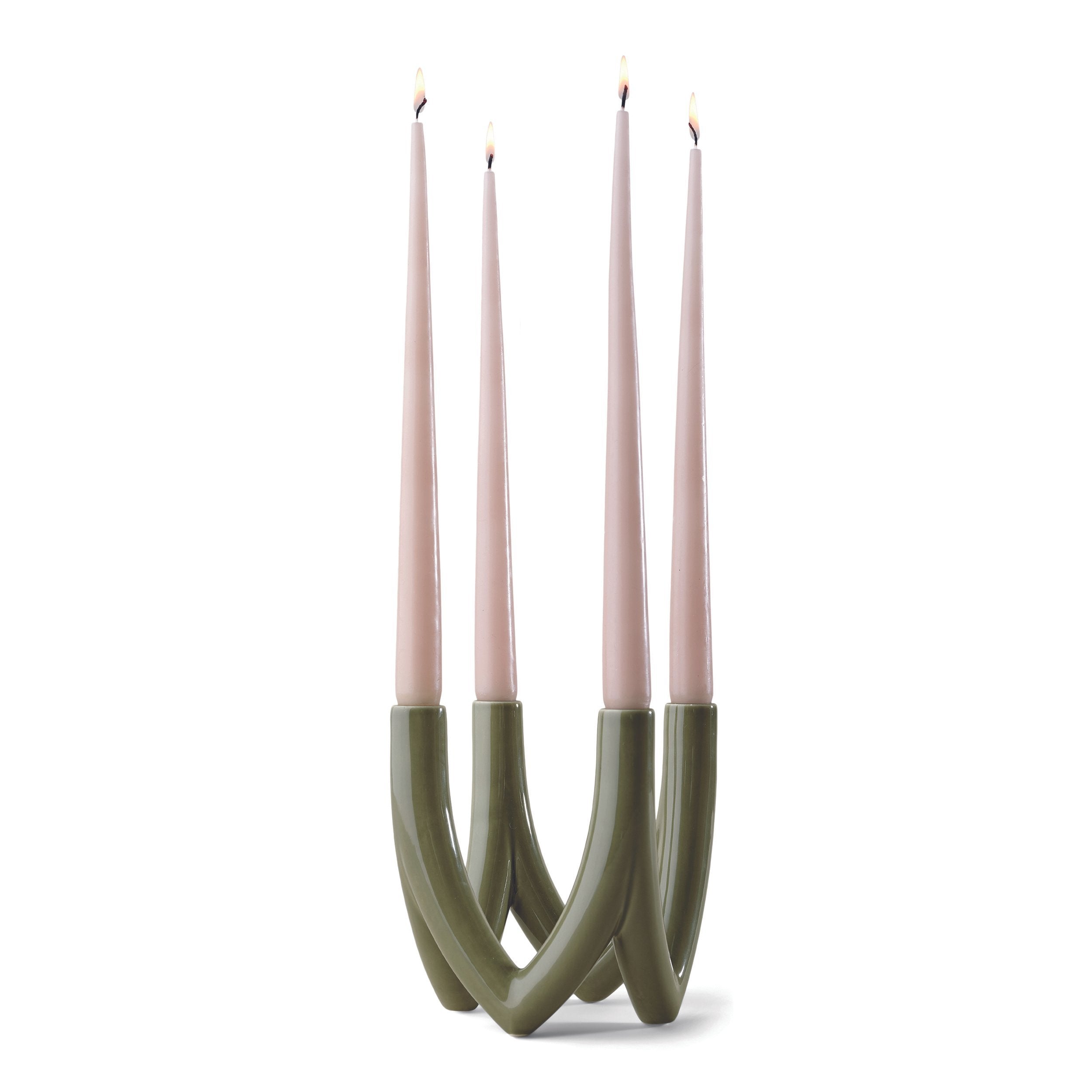 [product_category]-Ro Collection Chandelier Candle Holder With 4 Arms, Olive Green-Ro Collection-5712129028067-RD1125-035-ROC-3