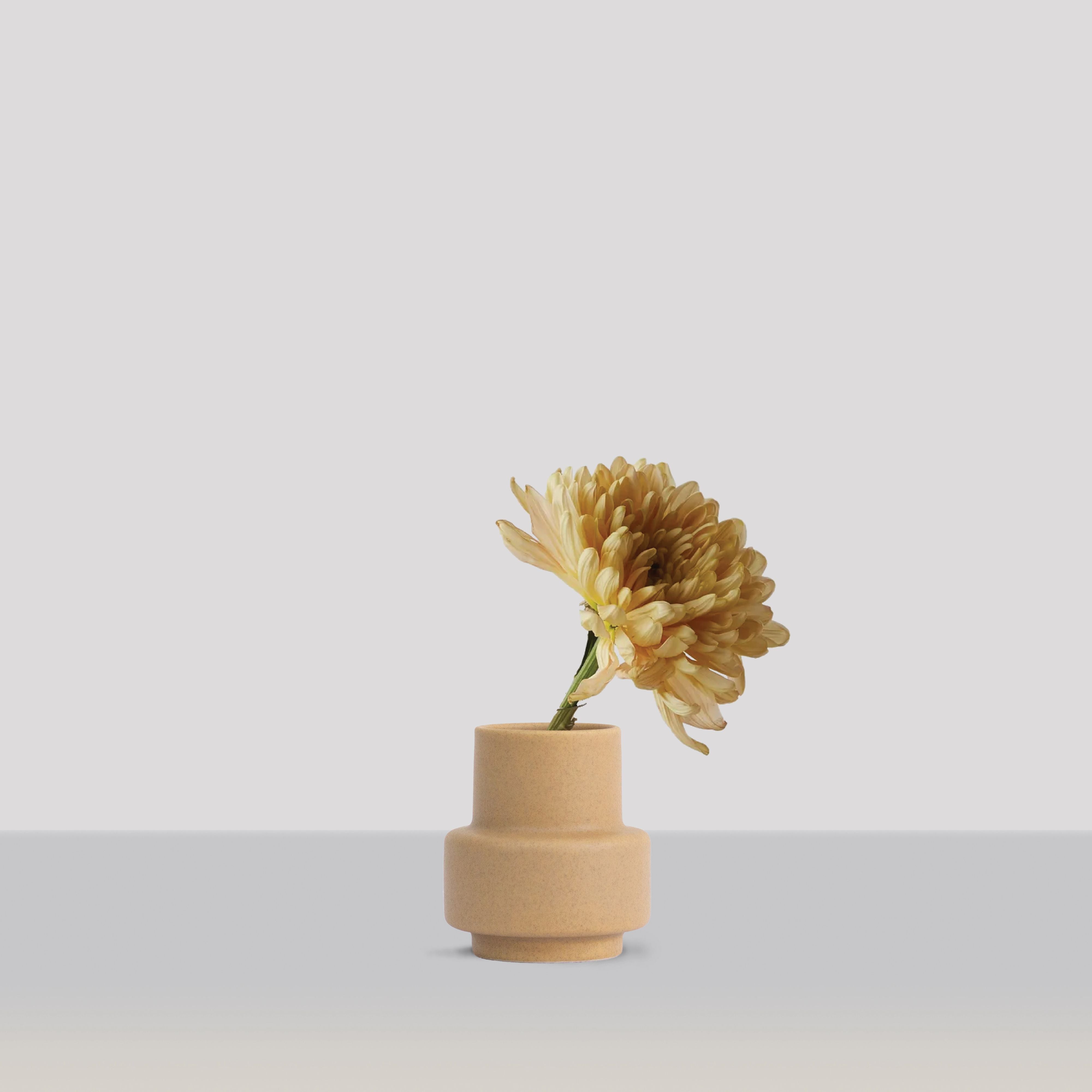 [product_category]-Ro Collection Hurricane Ceramic Vase Small, Soft Ochre-Ro Collection-5712129036659-RD1142-041-G-ROC-5