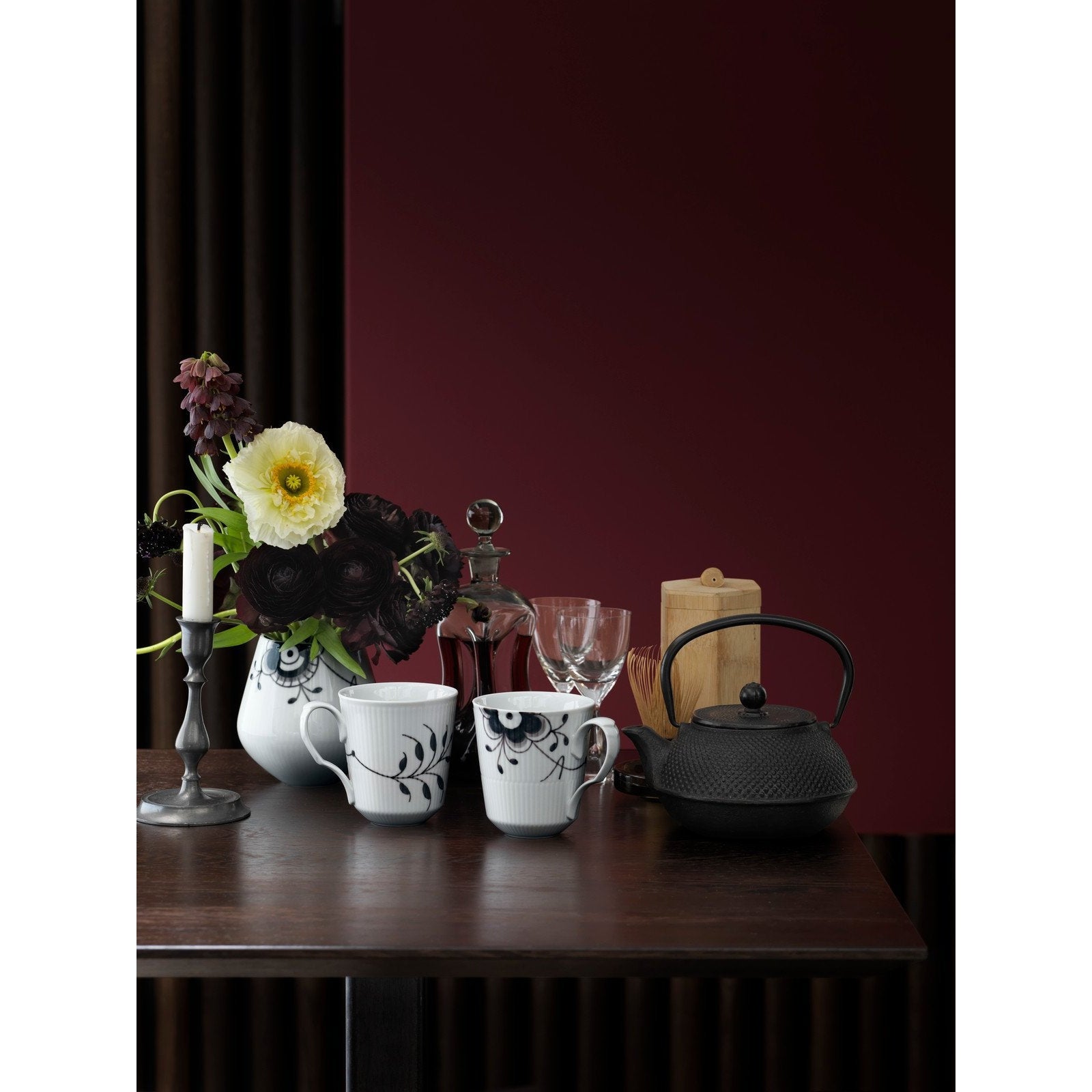[product_category]-Royal Copenhagen Black Fluted Mega Vase, 12cm-Royal Copenhagen-5705140733201-1027460-ROY-5