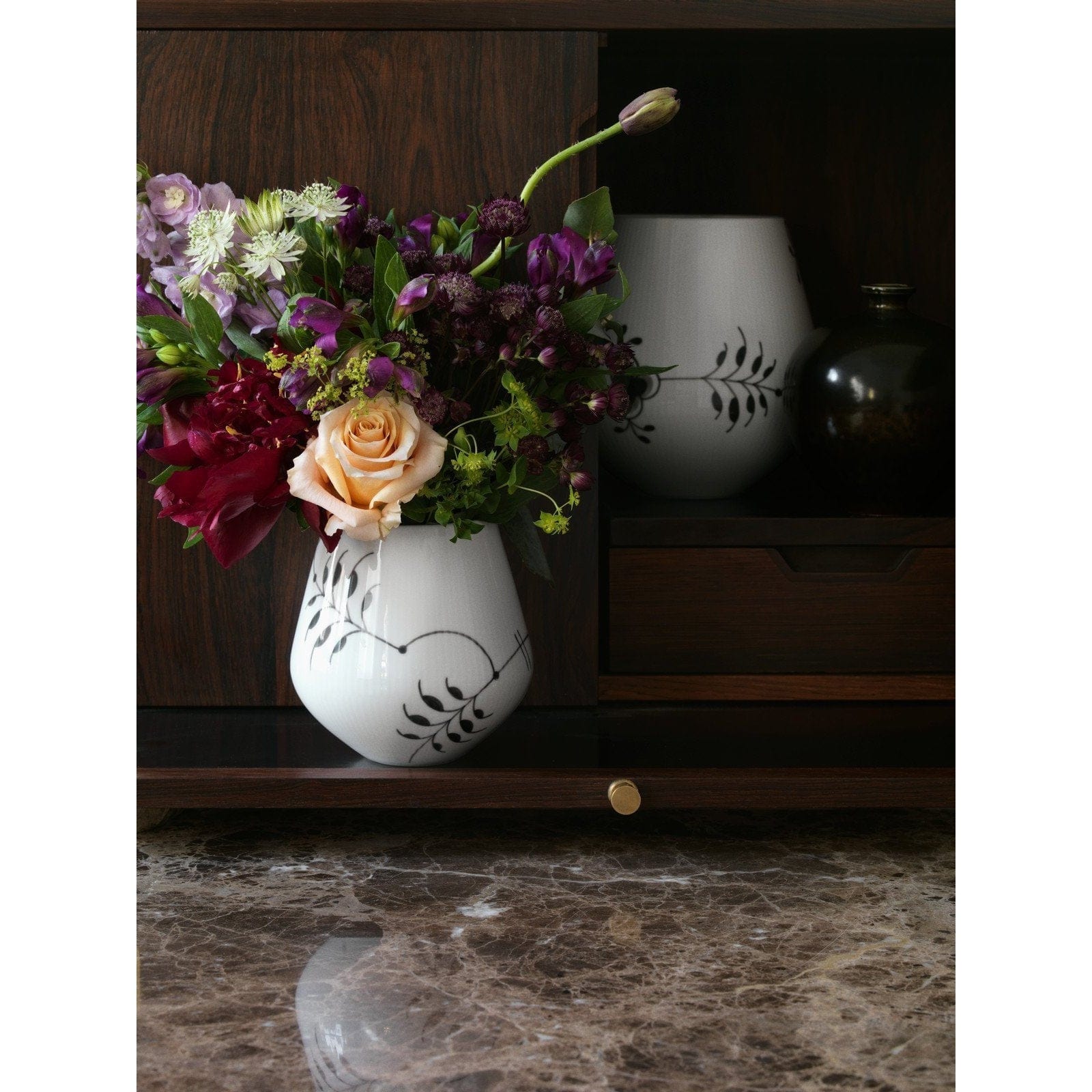 [product_category]-Royal Copenhagen Black Fluted Mega Vase, 15 Cm-Royal Copenhagen-5705140731542-1025830-ROY-2