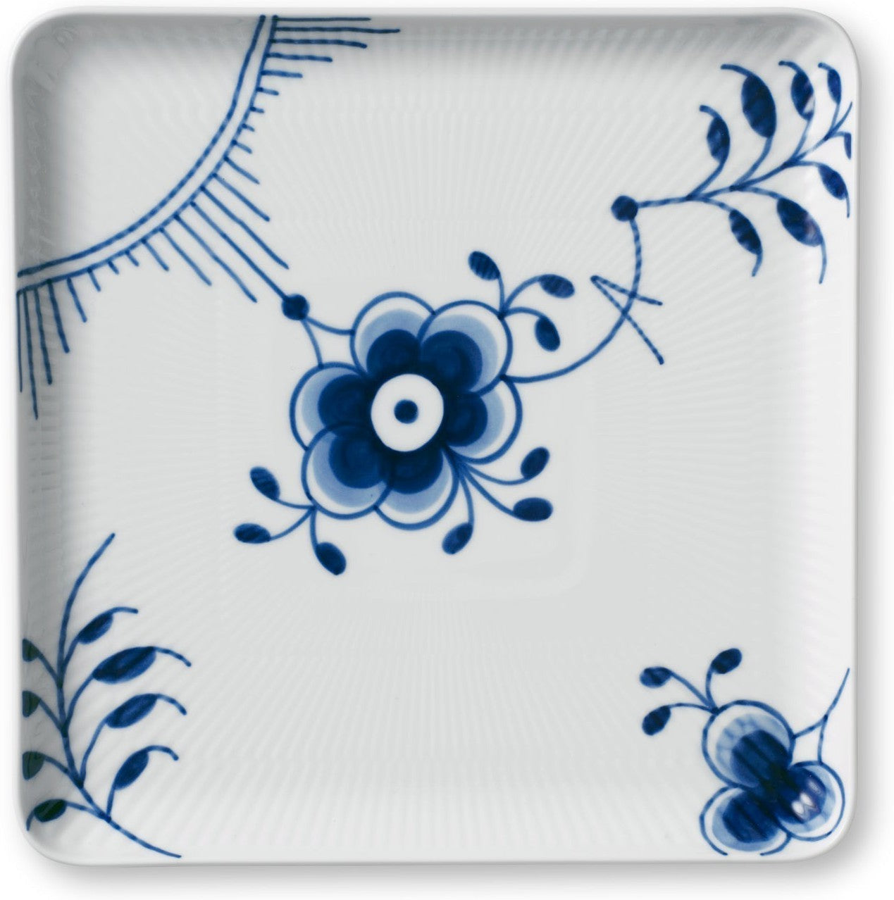 [product_category]-Royal Copenhagen Blue Fluted Mega Square Plate, 20cm-Royal Copenhagen-5705140733188-1027458-ROY-1