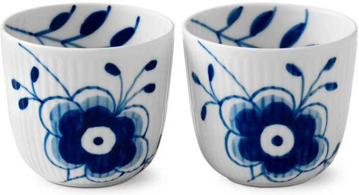 [product_category]-Royal Copenhagen Blue Fluted Mega Tealight Holder, 2pcs.-Royal Copenhagen-5705140706038-1017341-ROY-1