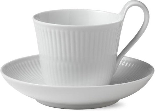 [product_category]-Royal Copenhagen White Fluted Cup W. Saucer, 25cl-Royal Copenhagen-5705140092513-1017384-ROY-1
