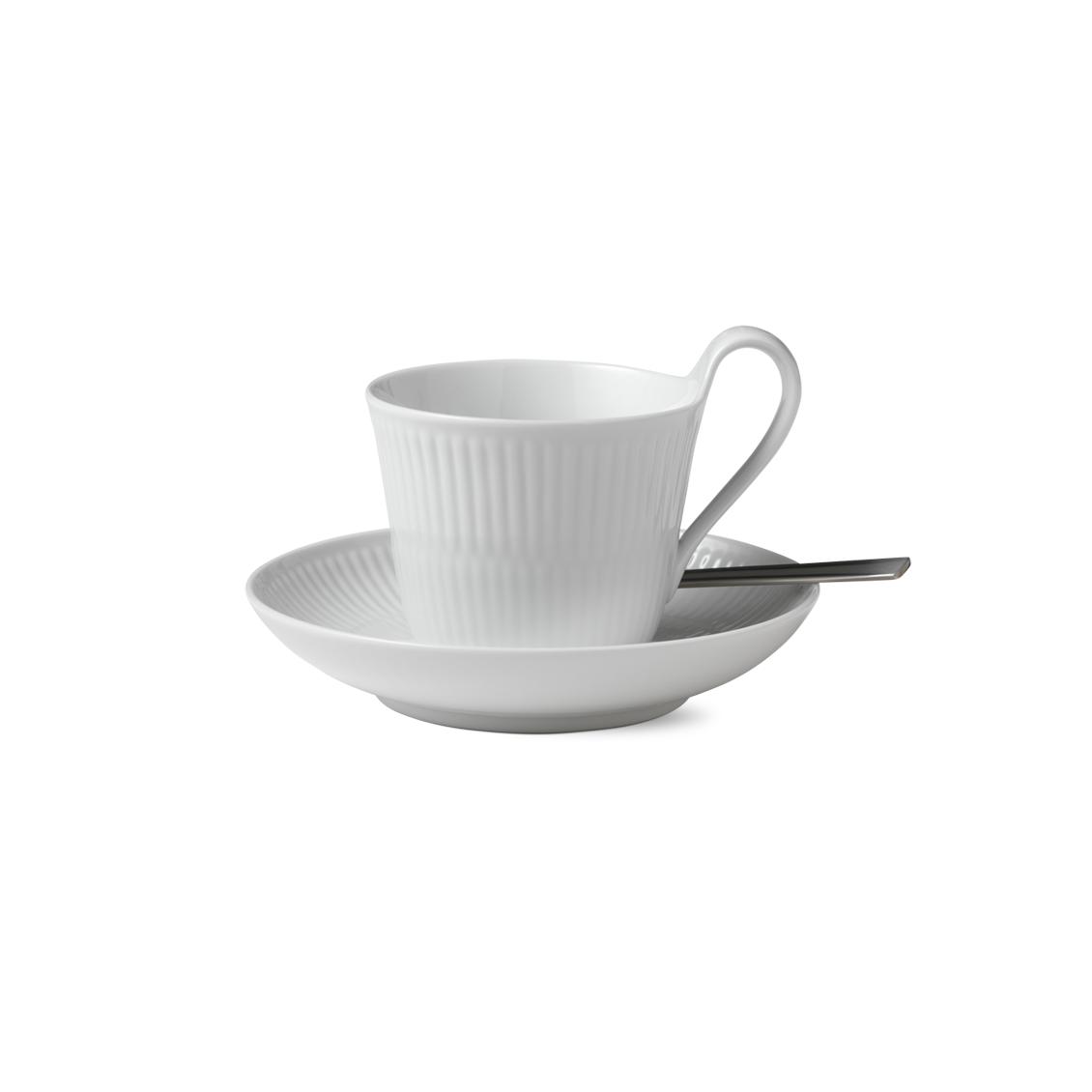 [product_category]-Royal Copenhagen White Fluted Cup W. Saucer, 25cl-Royal Copenhagen-5705140092513-1017384-ROY-2