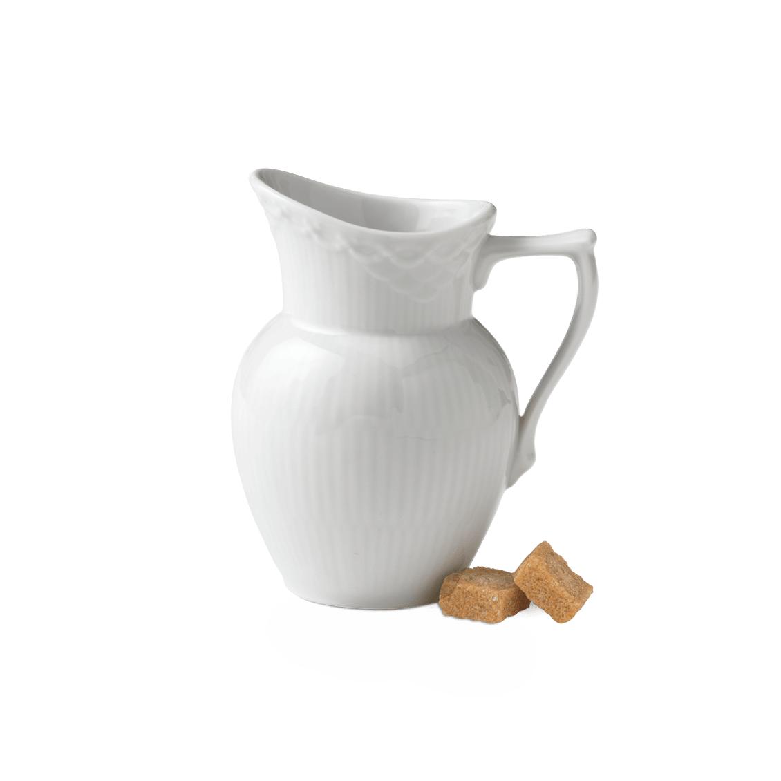 [product_category]-Royal Copenhagen White Fluted Half Lace Cream Jug, 17cl-Royal Copenhagen-5705140175483-1017286-ROY-2