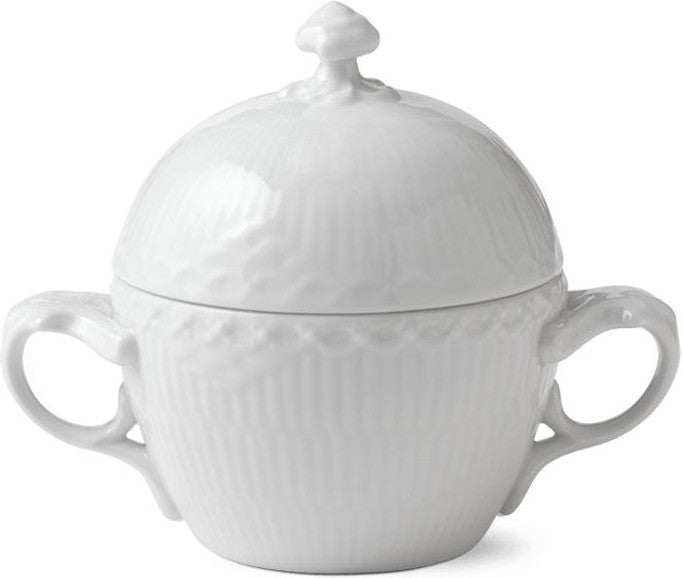 [product_category]-Royal Copenhagen White Fluted Half Lace Sugar Bowl, 20cl-Royal Copenhagen-5705140175148-1017280-ROY-1
