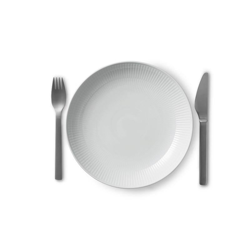 [product_category]-Royal Copenhagen White Fluted Modern Plate With High Rim, 25cm-Royal Copenhagen-5705140733461-1028378-ROY-2