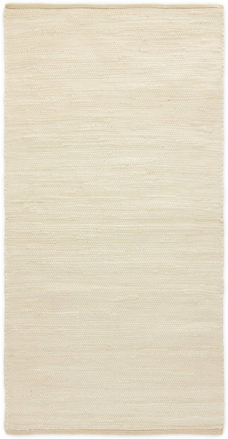 Rug Solid Bomuldstæppe ørkenhvid, 65 x 135 cm