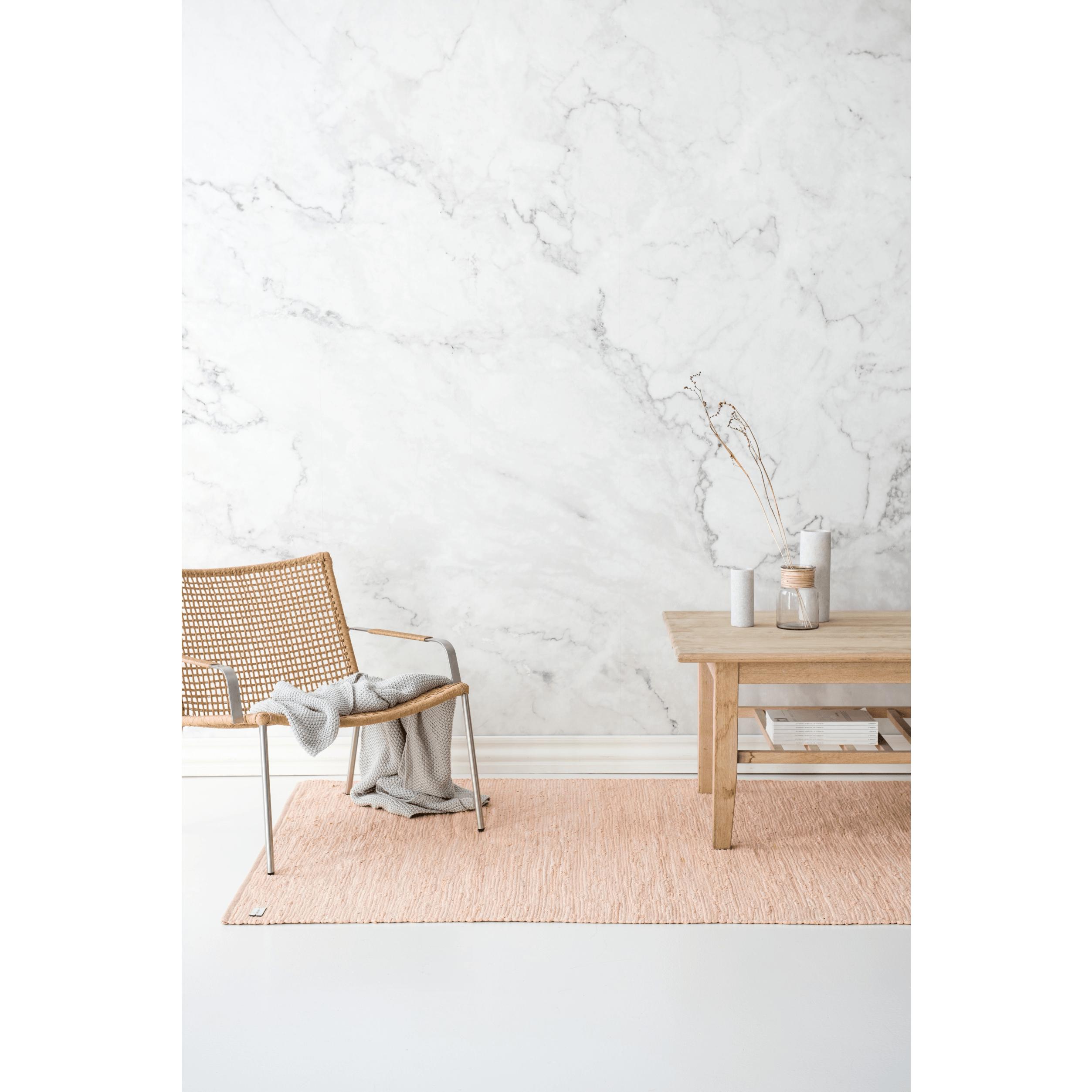 Rug Solid Cotton Carpet Soft Peach, 75 X 200 Cm